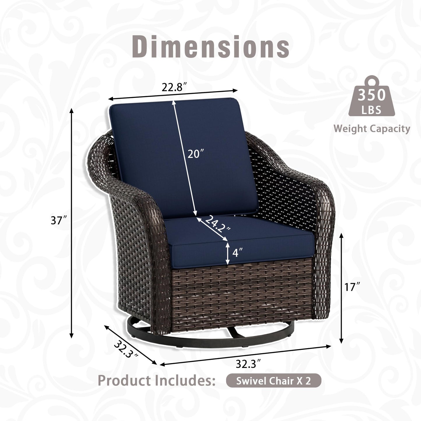 55 inch Outdoor Wicker 2 Seater Sofa, All-Weather Use Patio Rattan Loveseat with Seat and Back Cushion, Ideal for Porch, Backyard, Balcony, Poolside, Blue