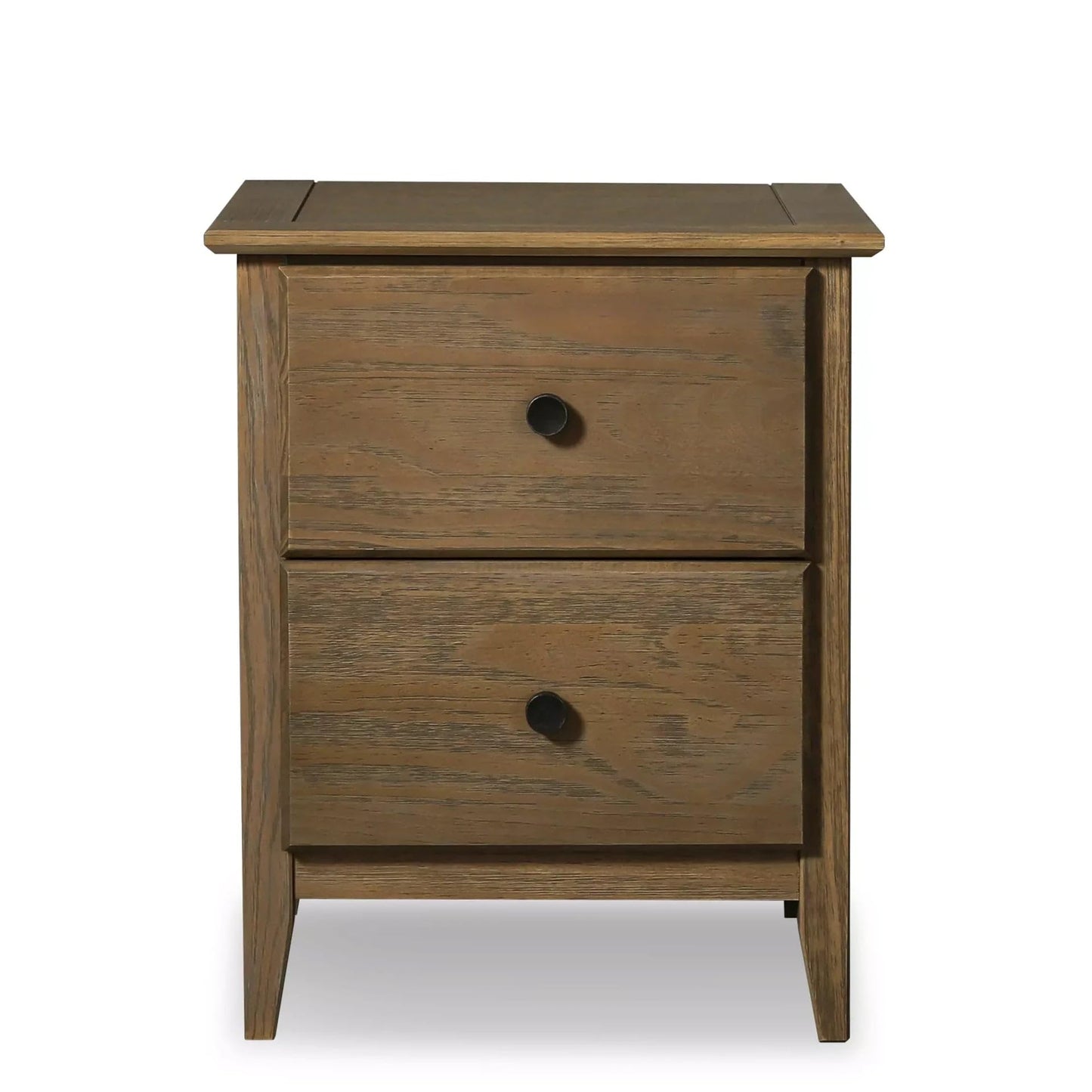 Grain Wood Furniture Greenport 2-Drawer Bedroom Nightstand, Solid Wood with Brushed Walnut Finish