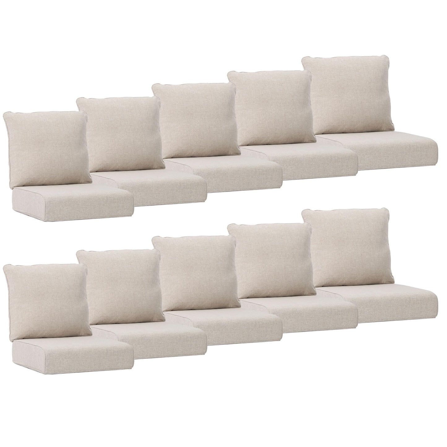 Joyside Outdoor Chair Cushions Set, 22x25/22x24 Inch Patio Furniture Deep Seat Cushions, Water Resistant & Thick Cushion, Outdoor Replacement Cushions for Seat and Sofa