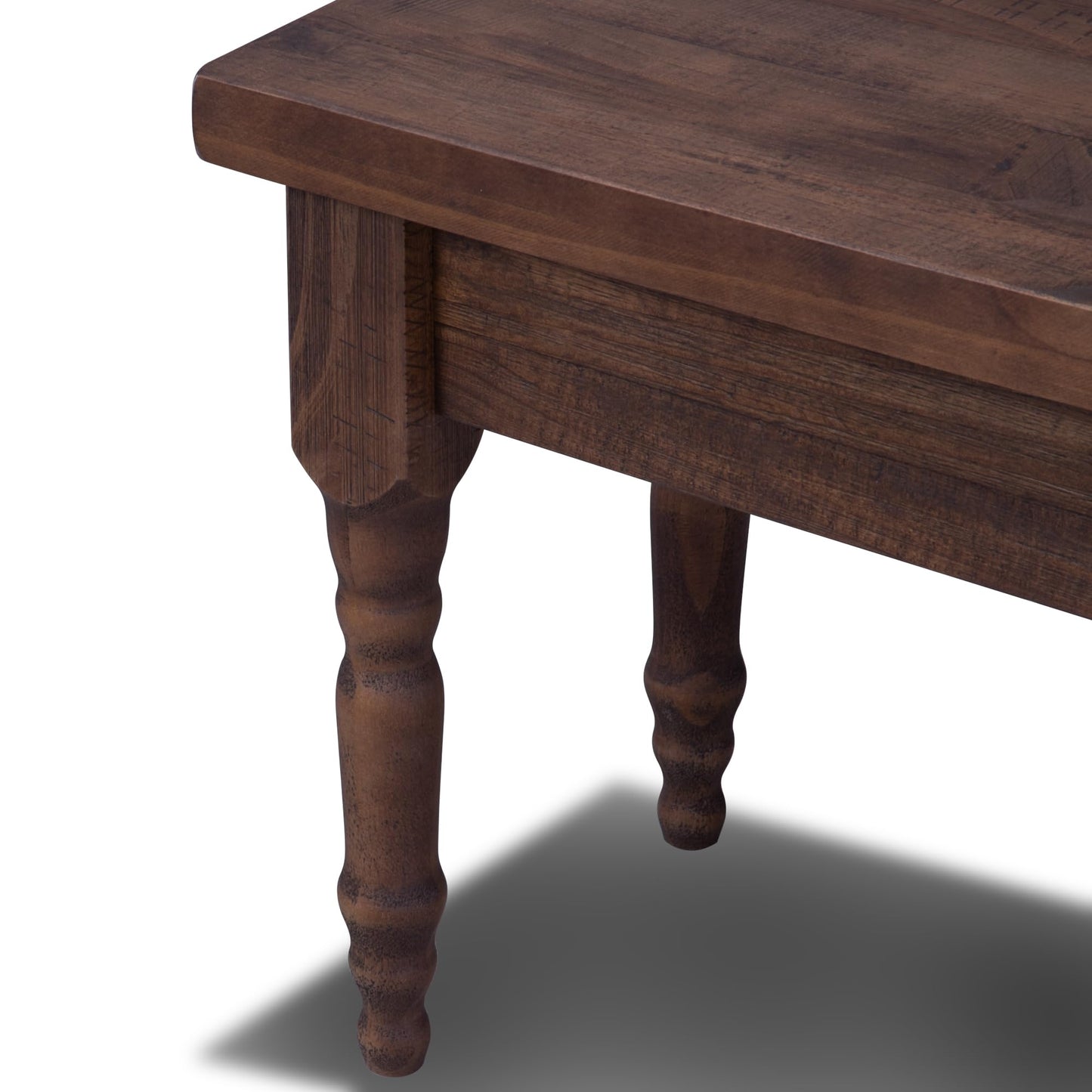 Grain Wood Furniture Valerie Solid Wood Bench with a Rustic Walnut Finish