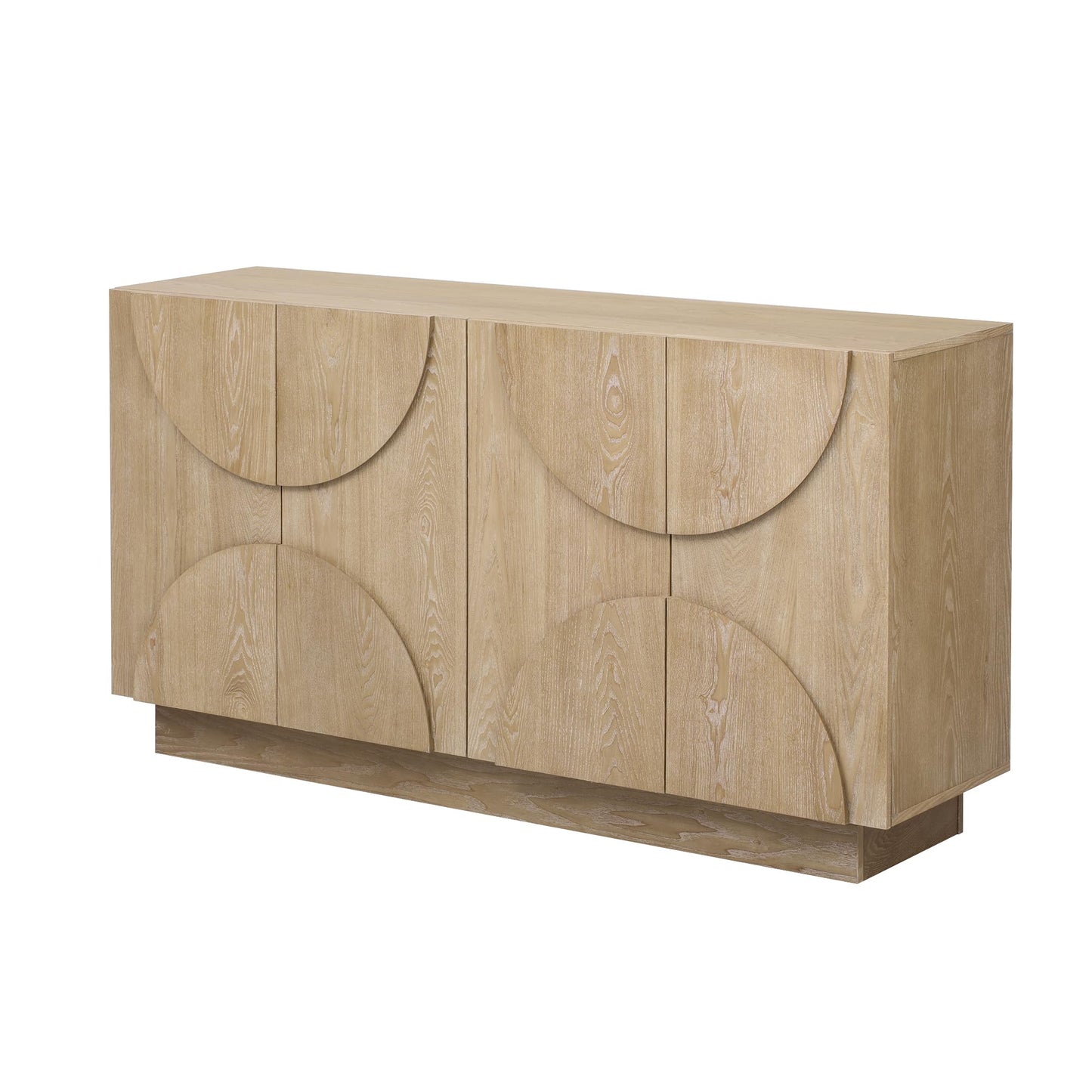 LKTART 40" Sideboard Buffet Accent Storage Cabinet with Carved Pattern Side Board Solid Wood Frame for Kitchen, Living Room, Entryway,Hallway (Blue+Brown)