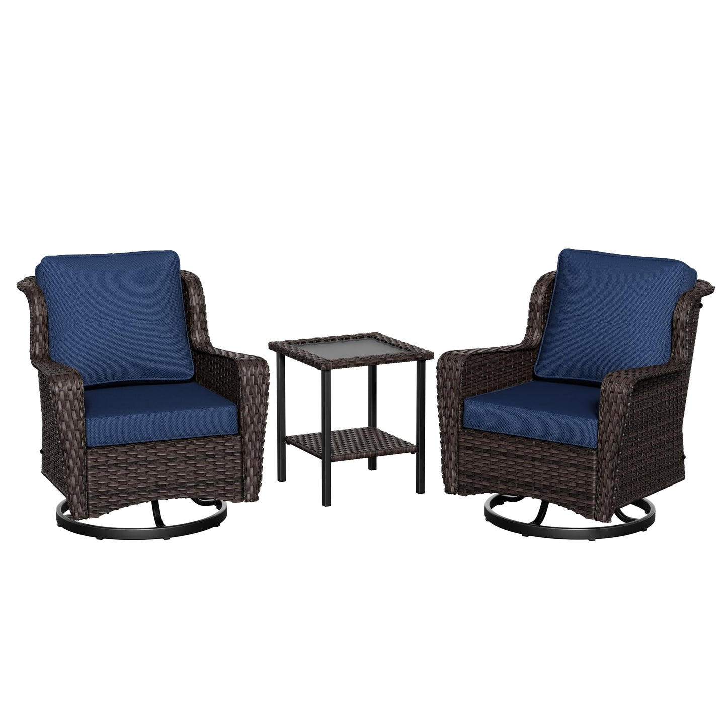 Wicker Patio Loveseat, All-Weather Rattan 2-Seat Sofa with Cushions, Outdoor Patio Furniture Set for Patio, Balcony, Backyard, Deck, Poolside