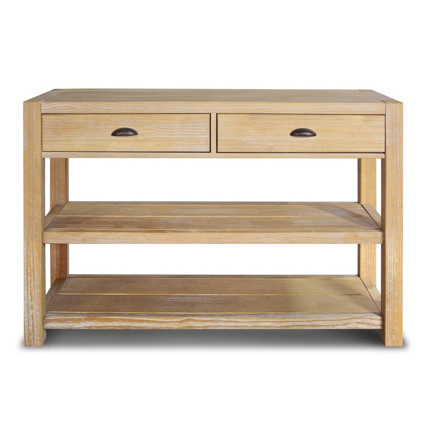 Grain Wood Furniture Montauk Console Table, Solid Wood with a Rustic Walnut Finish