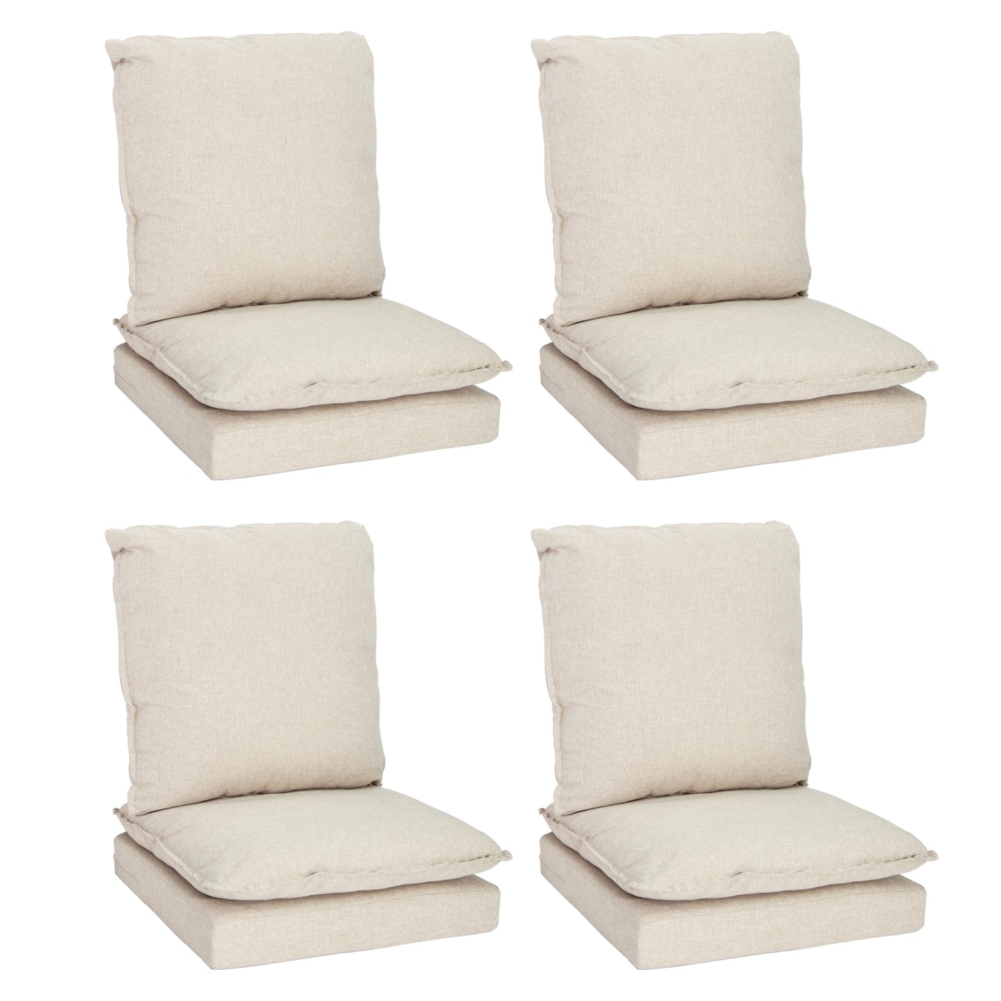 Joyside Outdoor Chair Cushions Set, 22x25/22x24 Inch Patio Furniture Deep Seat Cushions, Water Resistant & Thick Cushion, Outdoor Replacement Cushions for Seat and Sofa