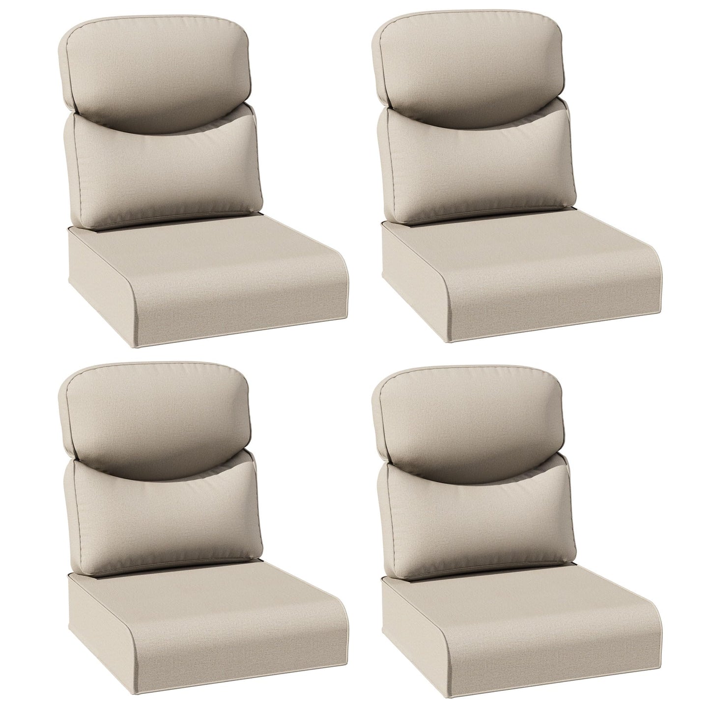 Joyside Outdoor Chair Cushions Set, 22x25/22x24 Inch Patio Furniture Deep Seat Cushions, Water Resistant & Thick Cushion, Outdoor Replacement Cushions for Seat and Sofa