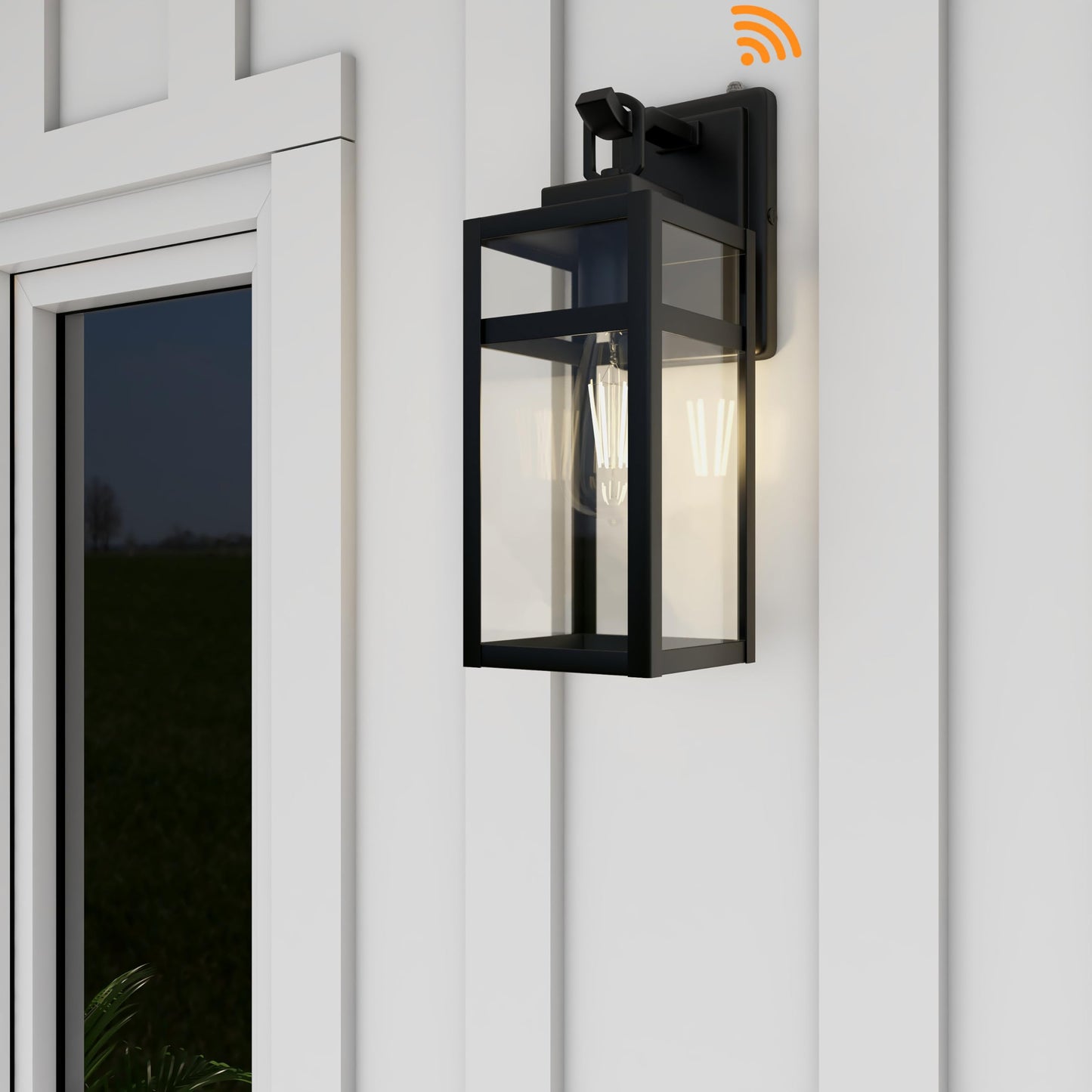 18 Inch Outdoor Wall Light Fixtures, Waterproof Exterior Light Fixtures, Modern Wall Lanterns with Clear Glass Shades, Porch Sconces Lighting for Patio Front Door Entryway Garage, E26 Sockets, 2-Pack