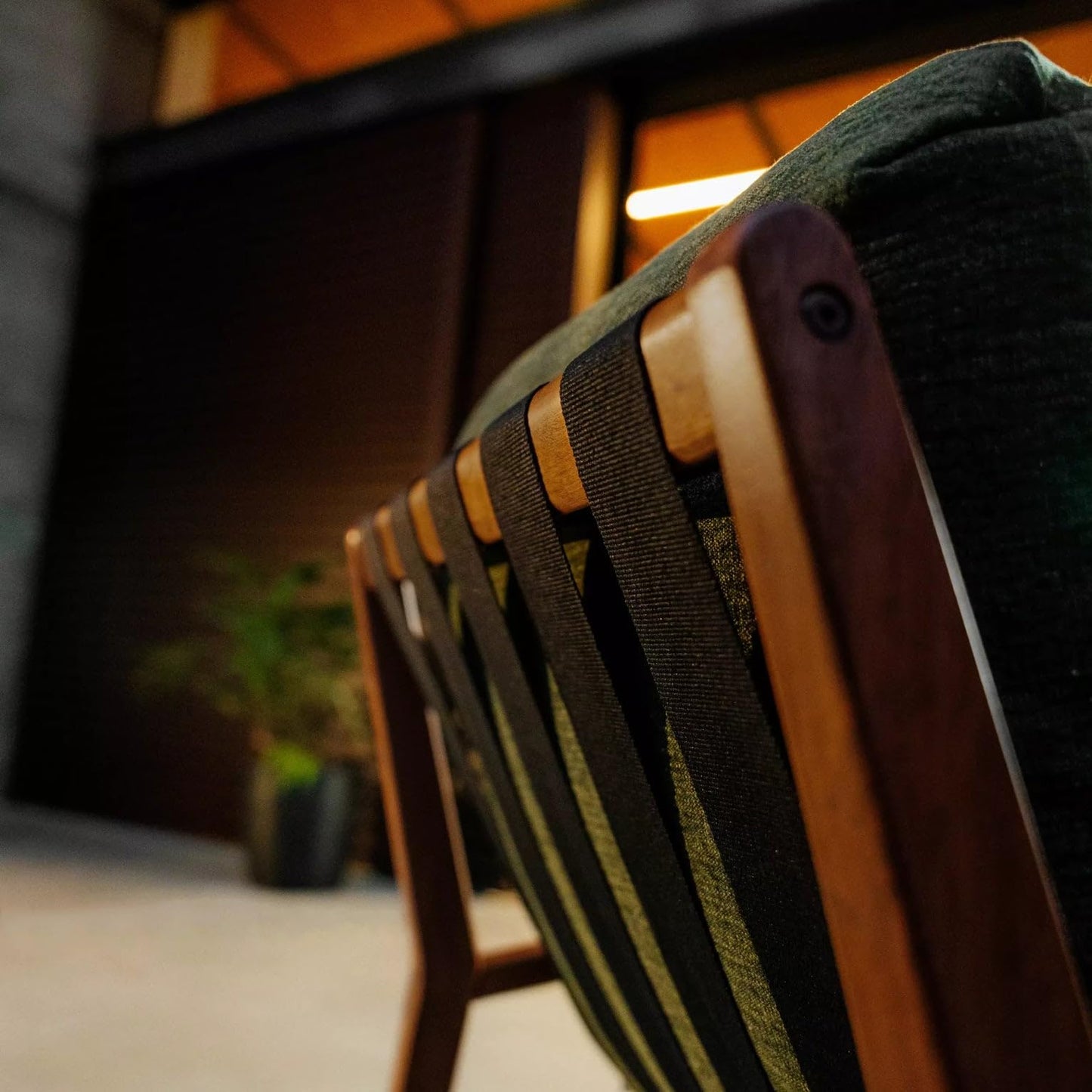 Grain Wood Furniture Solid Wood Mid Century Lounge Chair with Stone Gray Cushions