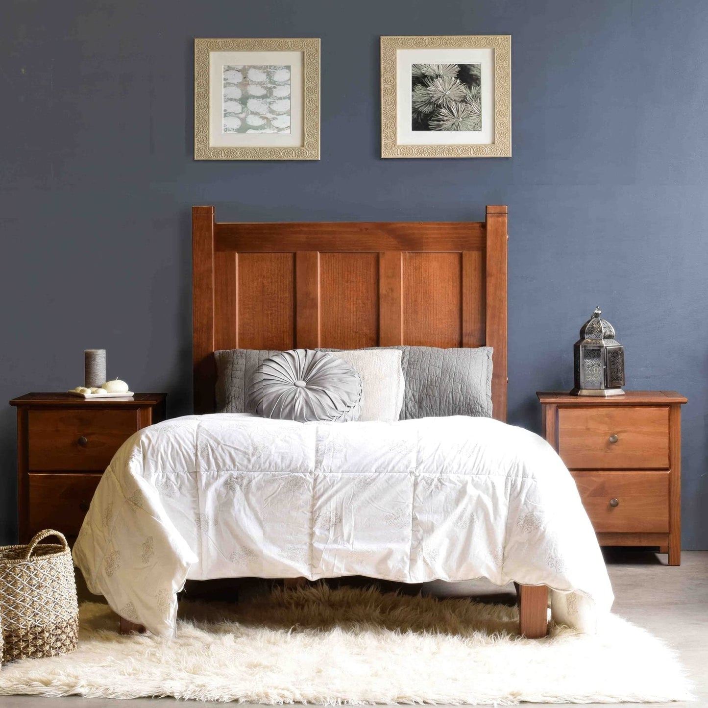 Grain Wood Furniture Shaker Solid Wood Panel Platform Bed, Queen Size, Expresso