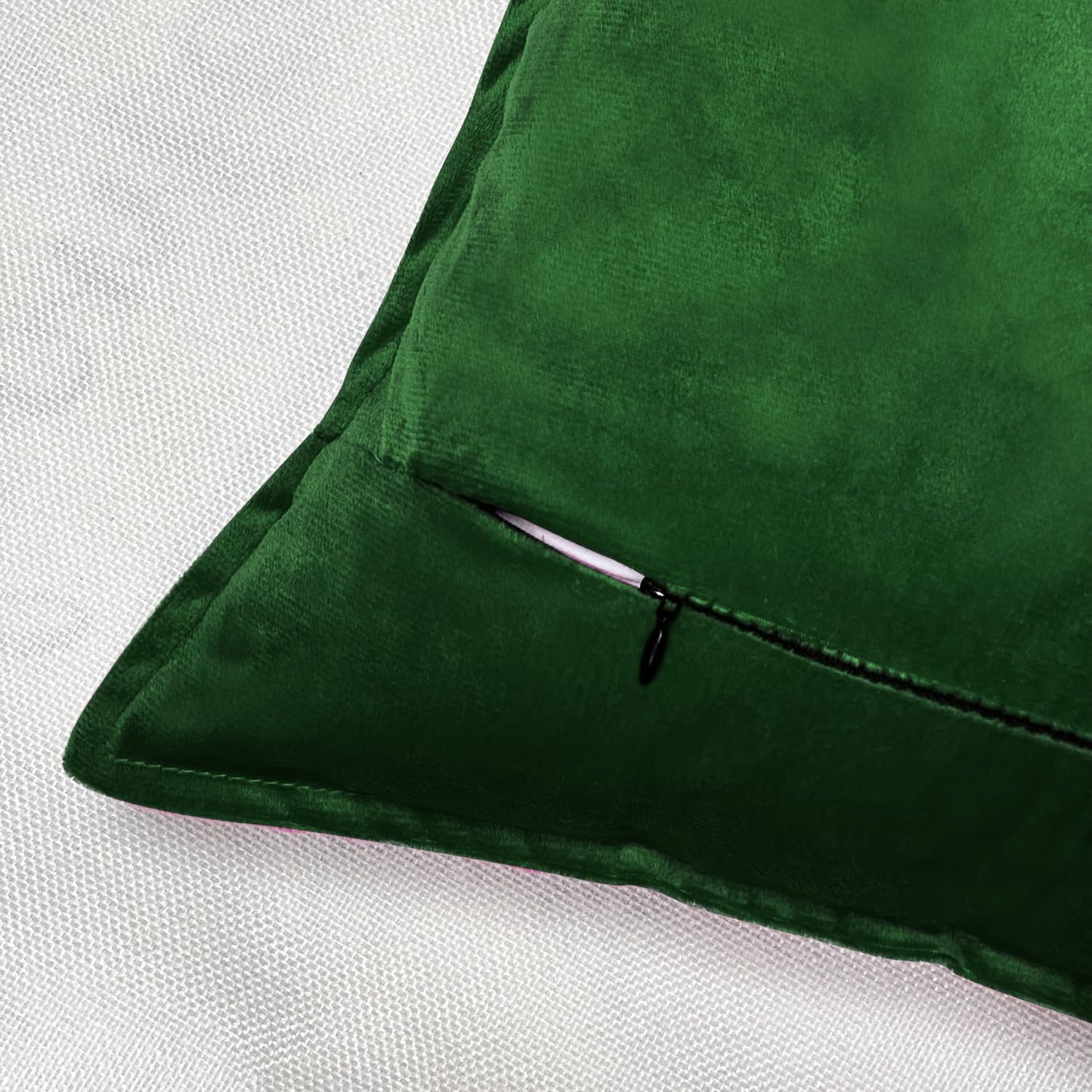 VAKADO Throw Pillow Covers 18x18 Set of 2 Olive Green Velvet Decor Decorative Couch Cushion Euro Xmas Pillowcases with Fringe Home Bed Decoration for Sofa Bedroom Office