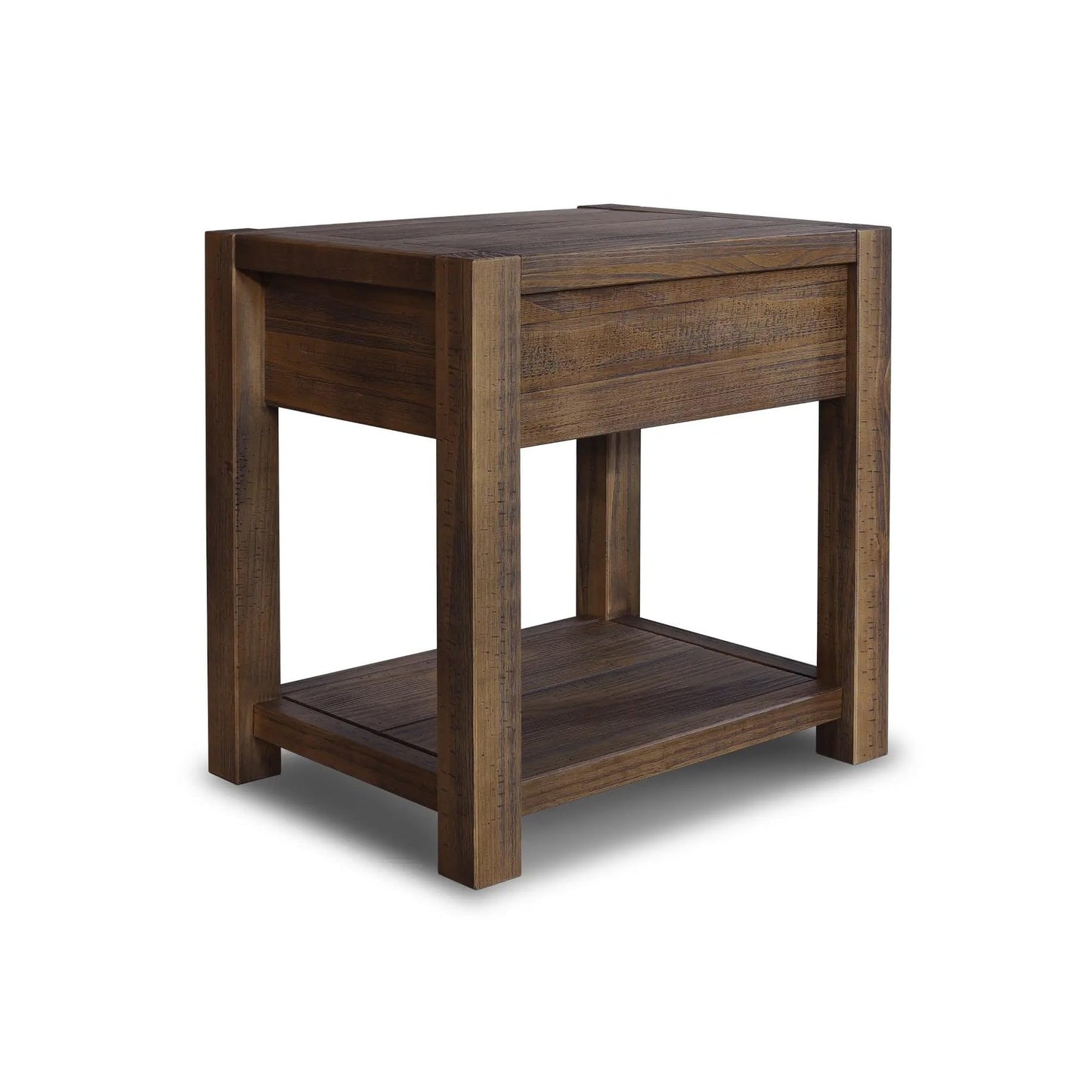 Grain Wood Furniture Montauk End Table, Solid Wood with a Driftwood Finish