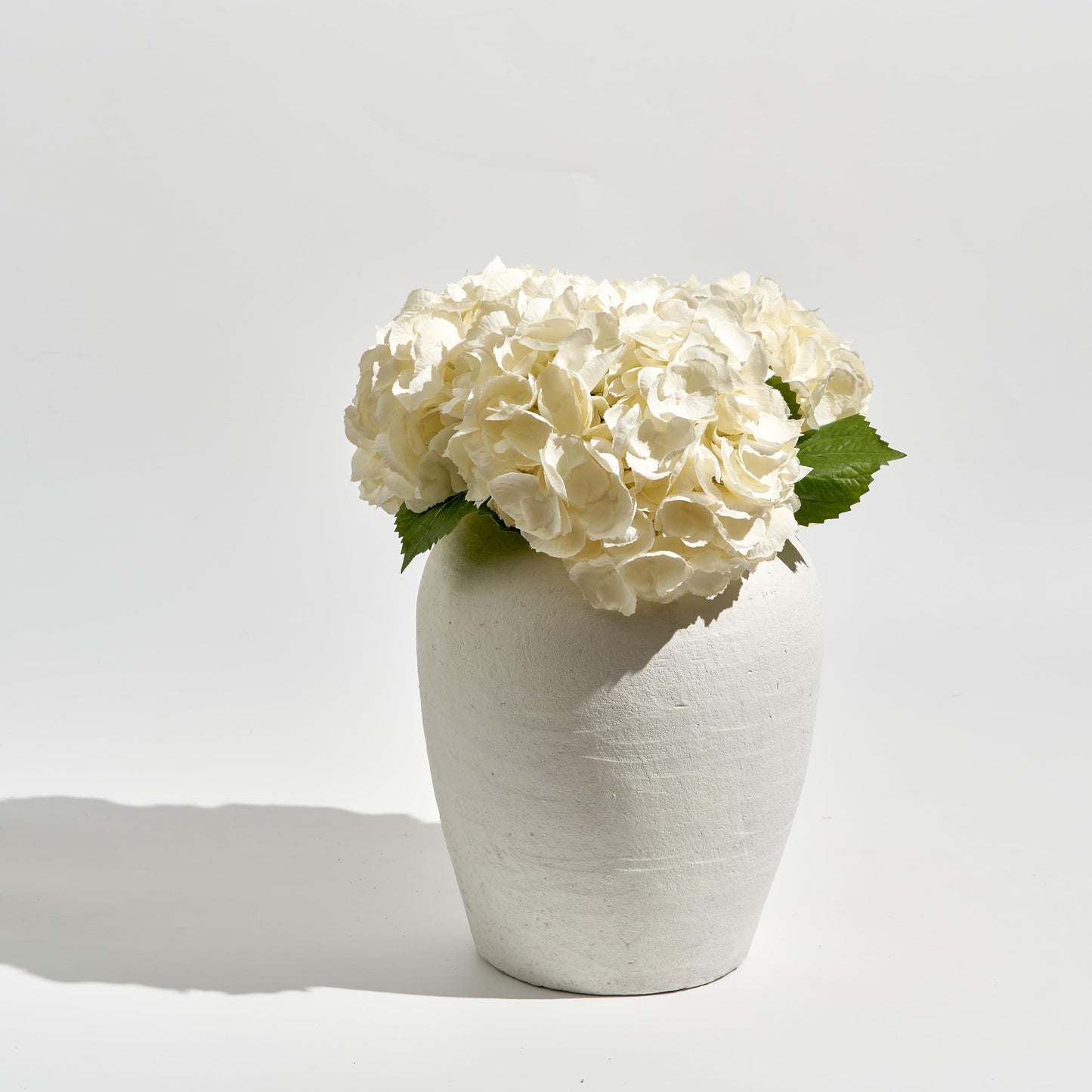 LB2 White Ceramic Large Vase, 11" Tall Zen Style, Terra Cotta Pitcher, Distressed Farmhouse Decor, Pottery Decorative Flower for Home Decor (B - White 11")