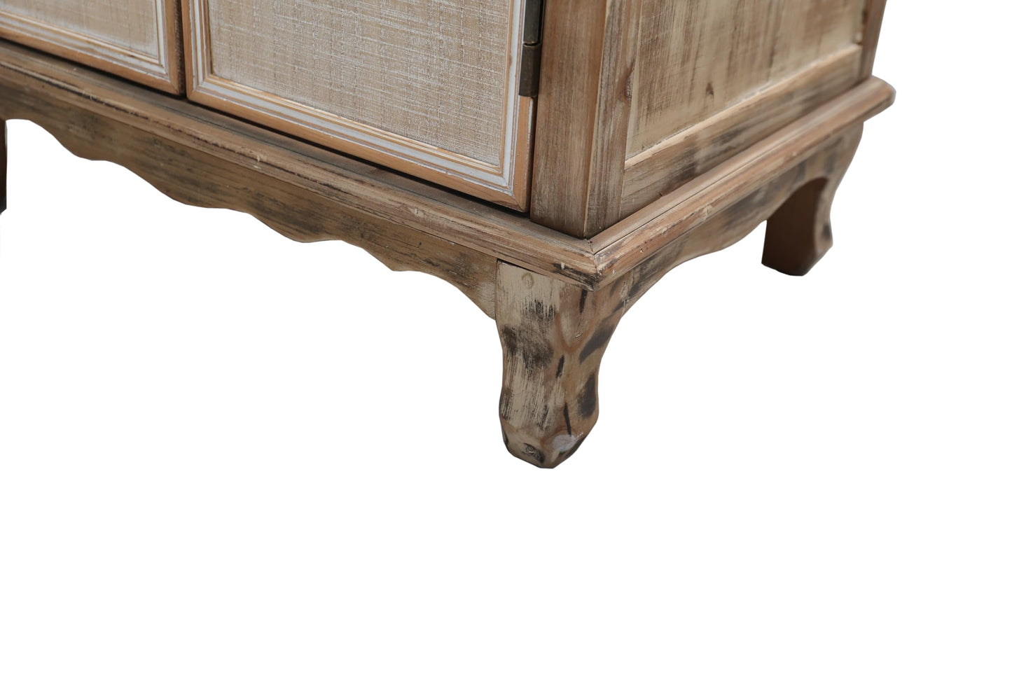 LKTART KTART 55'' Tall Kitchen Pantry Cupboard Storage Cabinet with Shelves & Drawer,French Country Accent Cabinet with Embossed Floral Metal Doors and Solid Wood Frame,Natural Wood