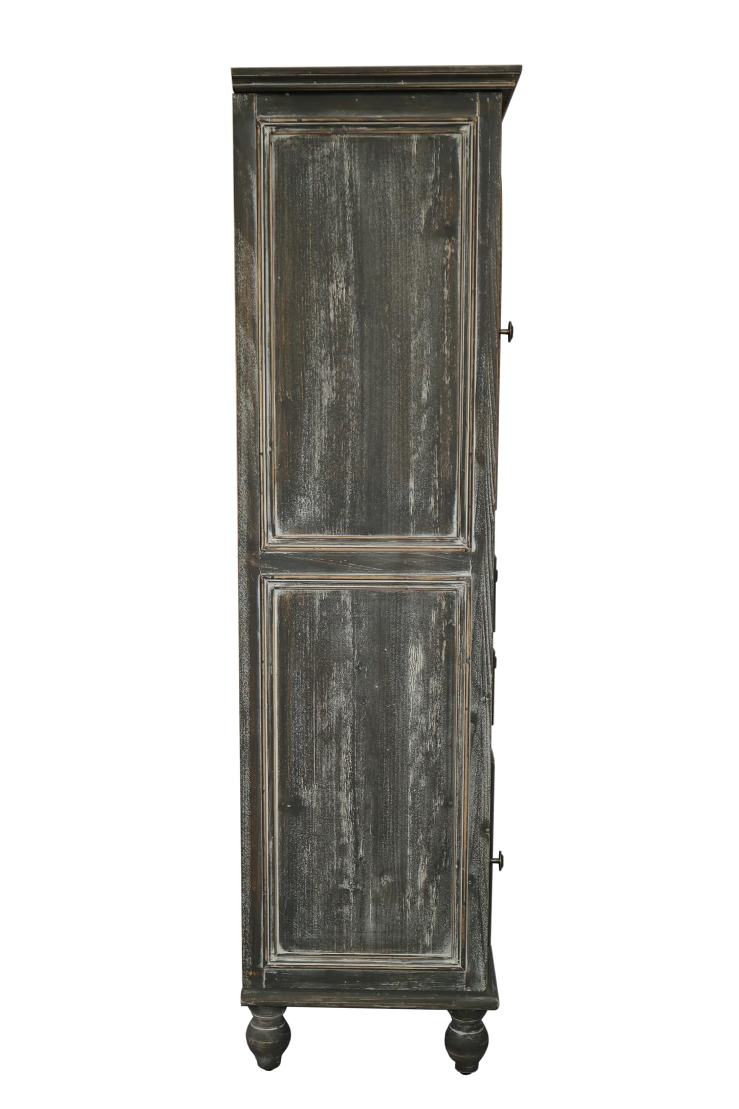 LKTART KTART 55'' Tall Kitchen Pantry Cupboard Storage Cabinet with Shelves & Drawer,French Country Accent Cabinet with Embossed Floral Metal Doors and Solid Wood Frame,Natural Wood