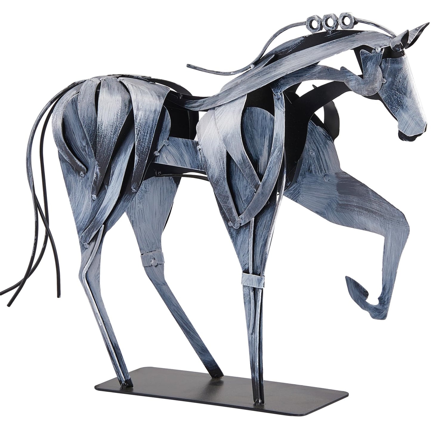 SunBlogs Art Metal Horse Statue Decor, Handmade Strong Modern Horse Sculpture Handicraft, Rustic Metal Statue Decorations Gift for Home Office Desk Figurine (Brown)