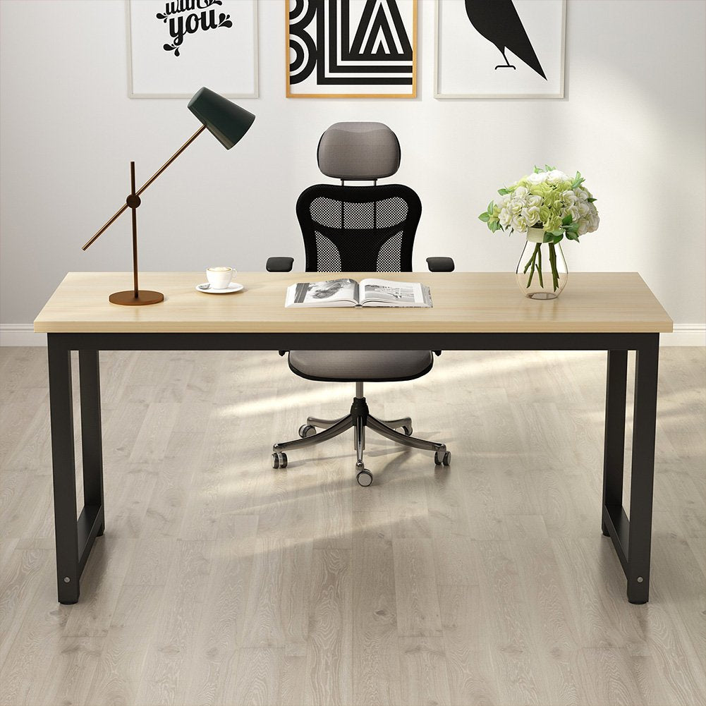 Tribesigns Modern Simple Computer Desk, 47 inch Vintage Office Desk Computer Table, Study Writing Study Desk Workstation for Home Office, Rustic Brown