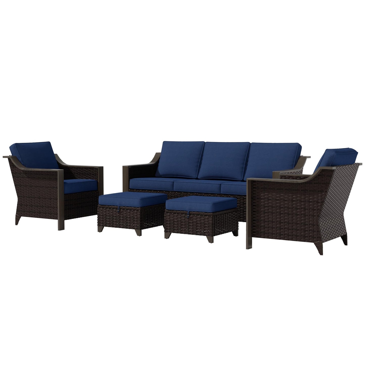 74 Inch Patio 3-Seater Sofa,PE Wicker Outdoor Lounge with Thick Removable Water-Resistant Cushions, Rust-Proof Steel Frame, 900LBS Capacity, Beige