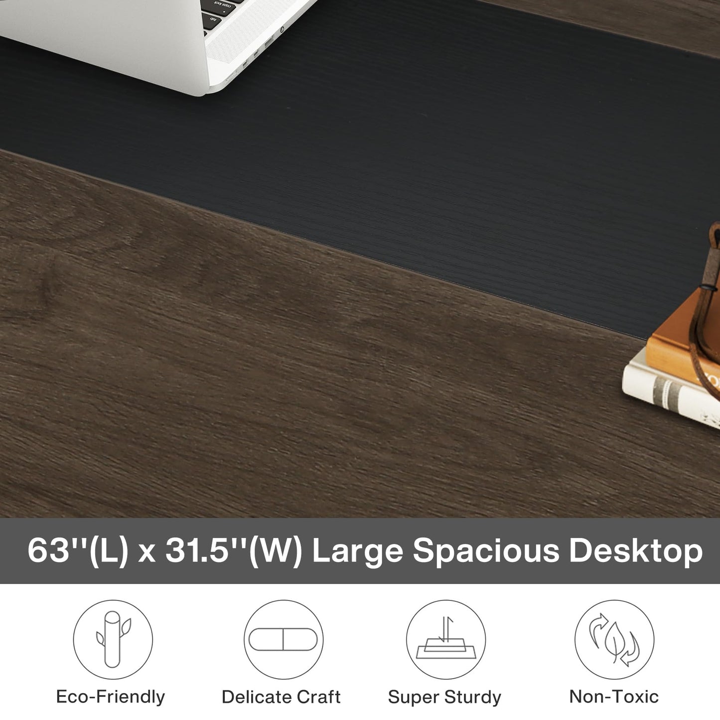 Tribesigns Modern Simple Computer Desk, 47 inch Vintage Office Desk Computer Table, Study Writing Study Desk Workstation for Home Office, Rustic Brown