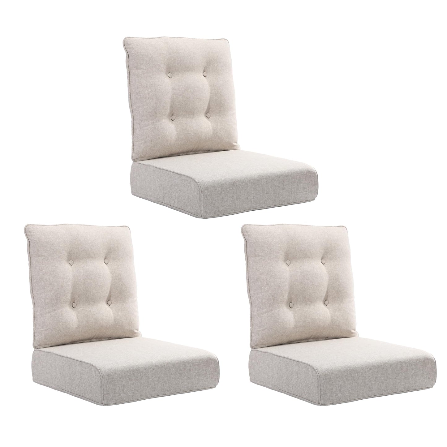 Joyside Outdoor Chair Cushions Set, 22x25/22x24 Inch Patio Furniture Deep Seat Cushions, Water Resistant & Thick Cushion, Outdoor Replacement Cushions for Seat and Sofa