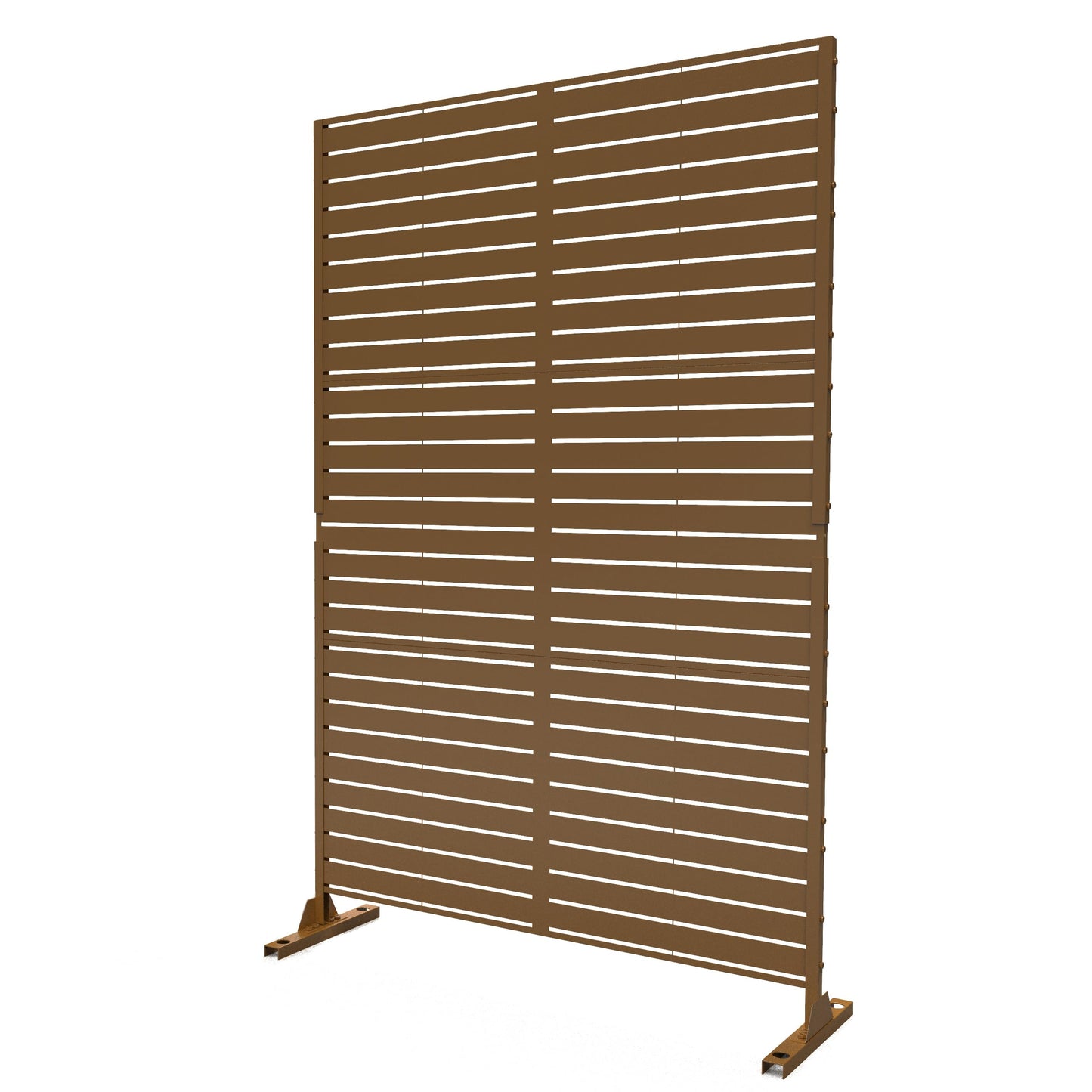 Metal Privacy Screen with Stand, 74" H×47" W Outdoor Privacy Screen for Deck Patio Lawn Garden (Black-Summer)