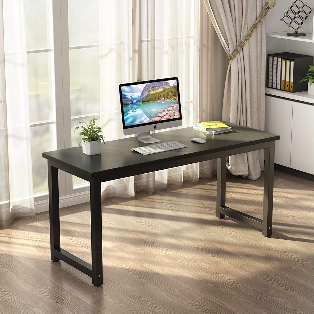Tribesigns Modern Simple Computer Desk, 47 inch Vintage Office Desk Computer Table, Study Writing Study Desk Workstation for Home Office, Rustic Brown
