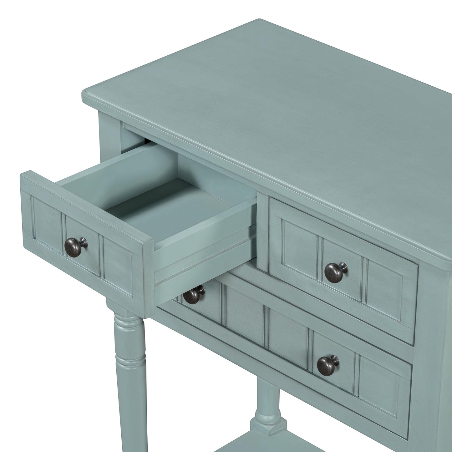 LKTART Small Solid Wood Sofa Table,Console Table with Drawers and Bottom Shelf, Entryway Hallway Foyer Entry Table for Living Room(23.7" Natural)