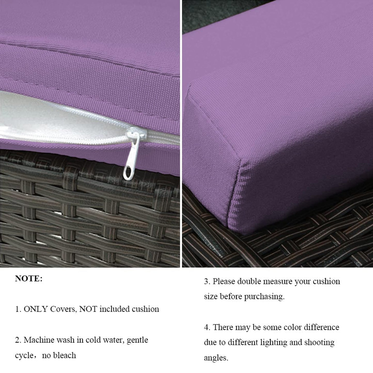 VAKADO Outdoor Patio Furniture Chair Cushion Replacement Covers Set of 4 Waterproof Decorative Cushion Cases Decor for Bench Garden Porch Couch Tent(Turquoise, 24"X24"X4")