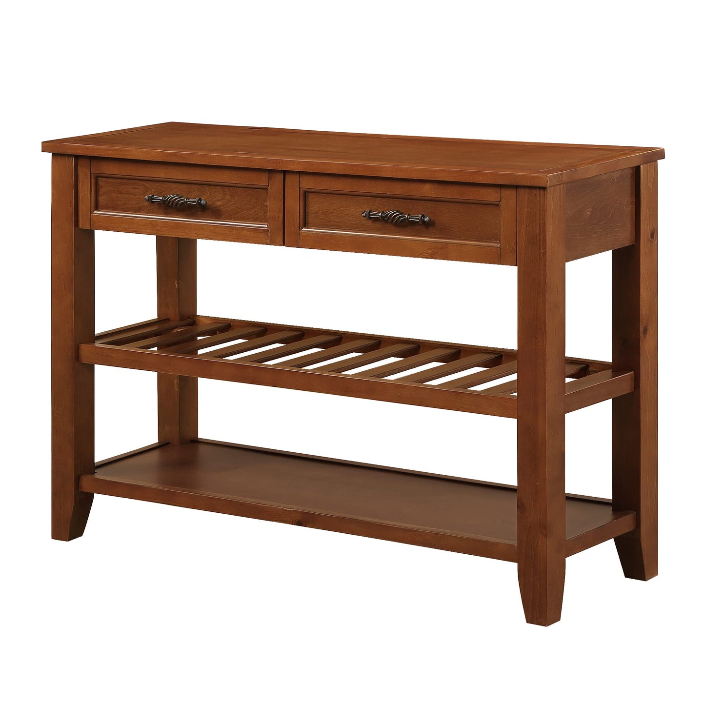 LKTART Solid Wood Console Table Sofa Tables with Drawers and Shelves Small Entryway Table for Living Room,Behind the Couch Table,Foyer(42" Espresso)