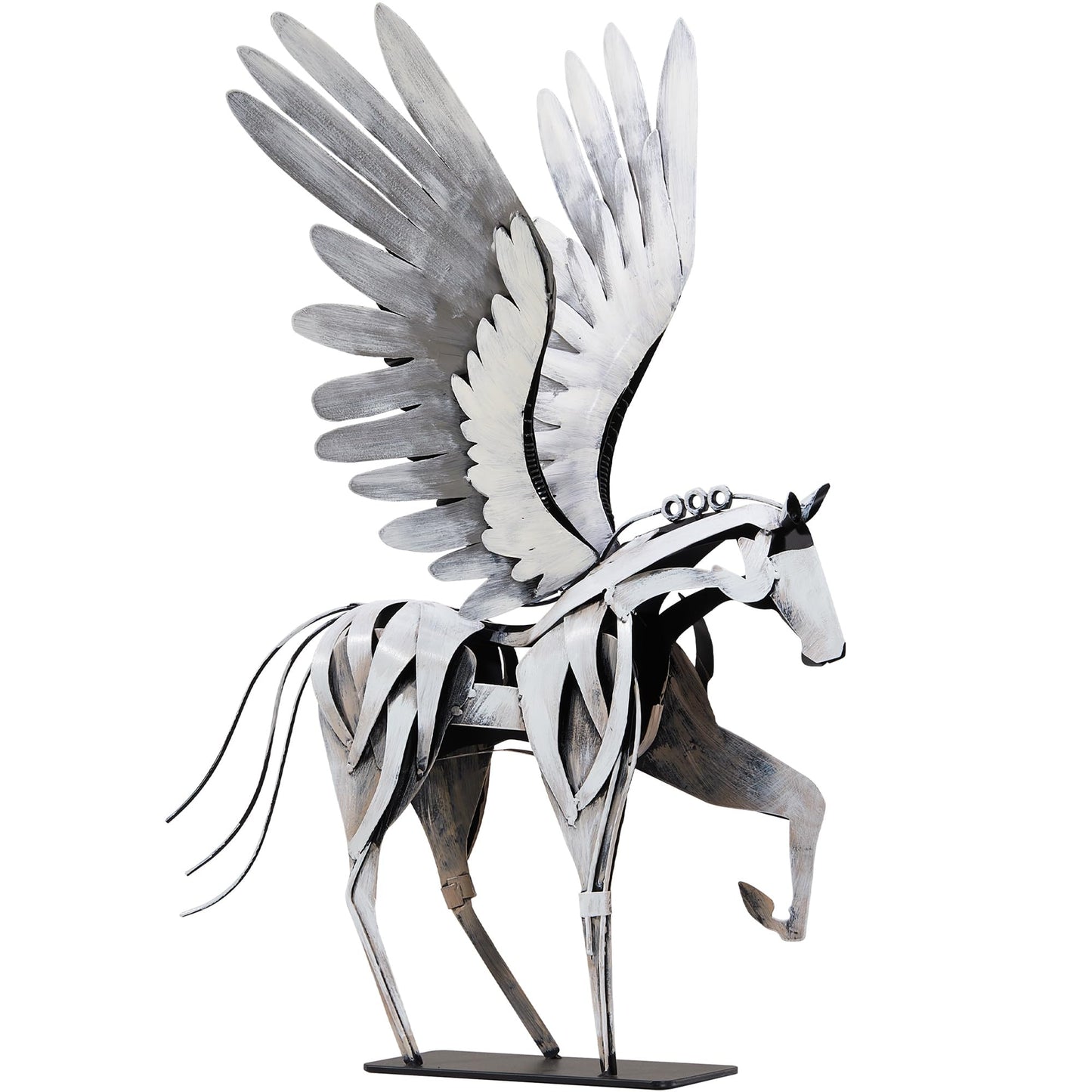 SunBlogs Art Metal Horse Statue Decor, Handmade Strong Modern Horse Sculpture Handicraft, Rustic Metal Statue Decorations Gift for Home Office Desk Figurine (Brown)