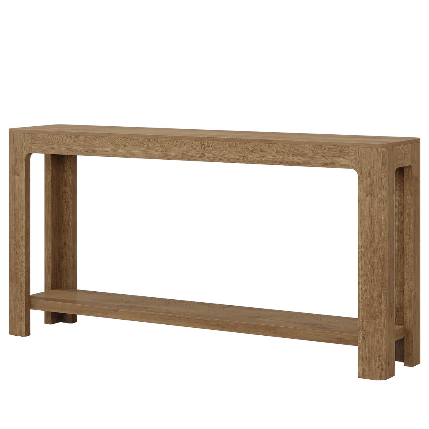 Tribesigns 63 Inch Entryway Console Table, 2-Tier Farmhouse Narrow Sofa Table Behind Couch, Accent Entrance Console Furniture for Entryway, Foyer, Hallway, Rustic Brown