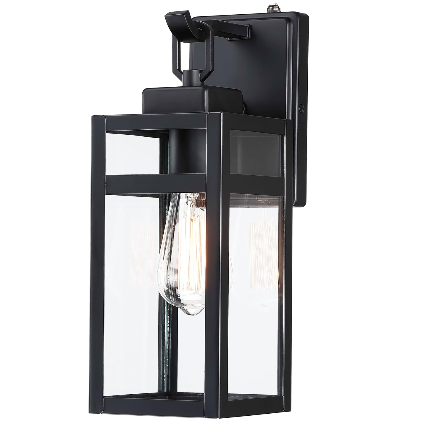 18 Inch Outdoor Wall Light Fixtures, Waterproof Exterior Light Fixtures, Modern Wall Lanterns with Clear Glass Shades, Porch Sconces Lighting for Patio Front Door Entryway Garage, E26 Sockets, 2-Pack