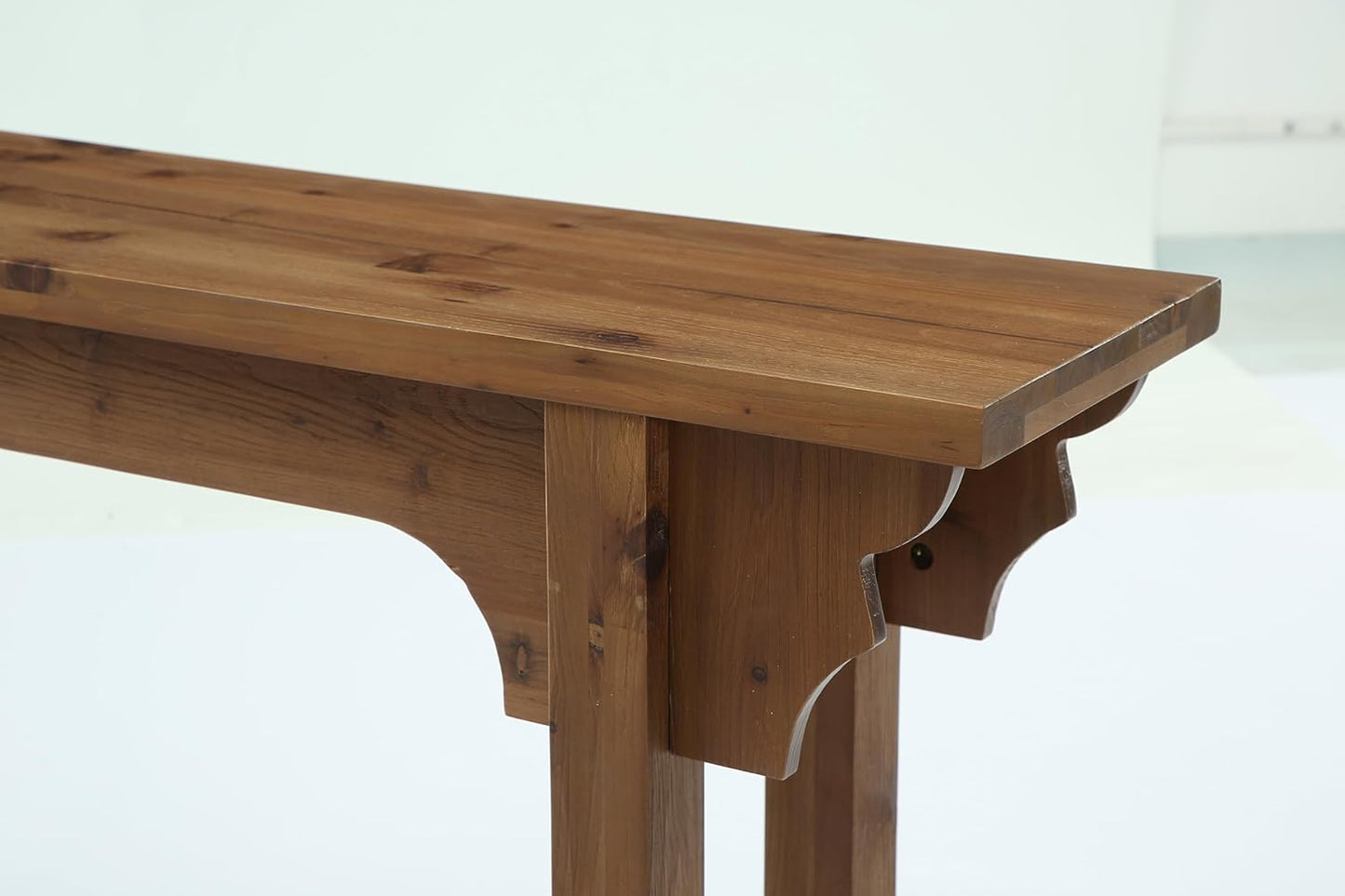 63" Solid Wood Console Table, Mid-Century Modern Entryway Table for Living Room, Hallway, Foyer