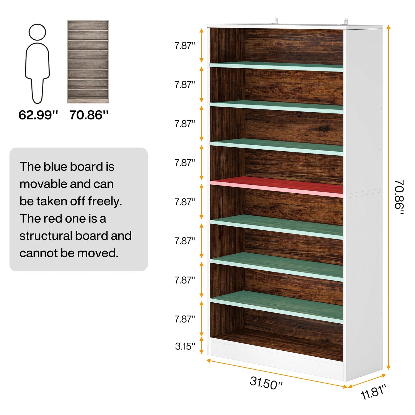 Tribesigns Shoe Cabinet, 9 Tiers 40-45 Pairs Heavy Duty Wood Freestanding Shoe Storage Cabinet, 70.8'' Tall Shoe Cabinet with Open Storage for Entryway, White
