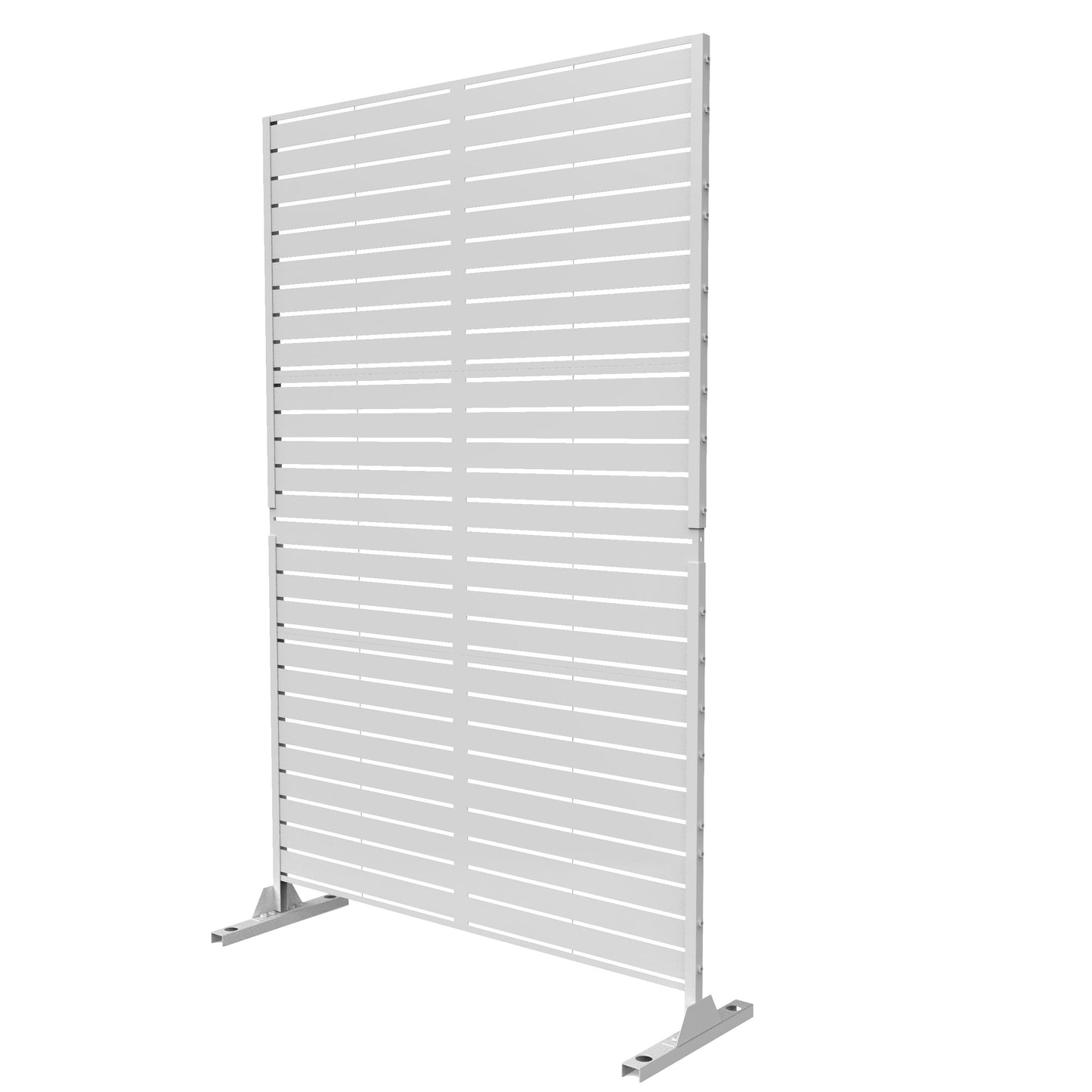 Metal Privacy Screen with Stand, 74" H×47" W Outdoor Privacy Screen for Deck Patio Lawn Garden (Black-Summer)