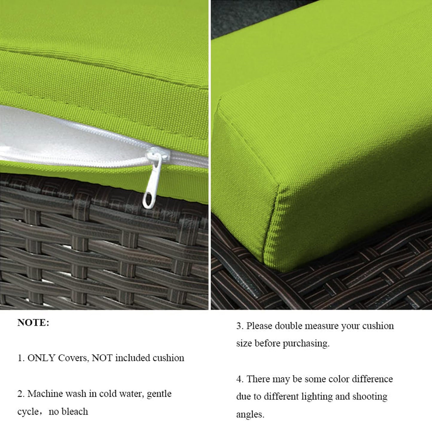 VAKADO Outdoor Patio Furniture Chair Cushion Replacement Covers Set of 4 Waterproof Decorative Cushion Cases Decor for Bench Garden Porch Couch Tent(Turquoise, 24"X24"X4")