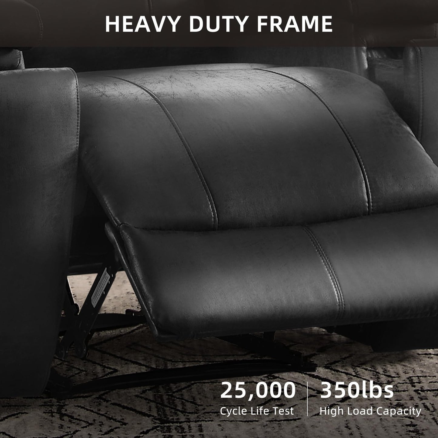 IOMOR Leather Recliner Chair, Manual Recliner Chair for Adults with Overstuffed Arms and Back, Single Sofa Recliner with Cup Holders for Living Room (1, Brown)