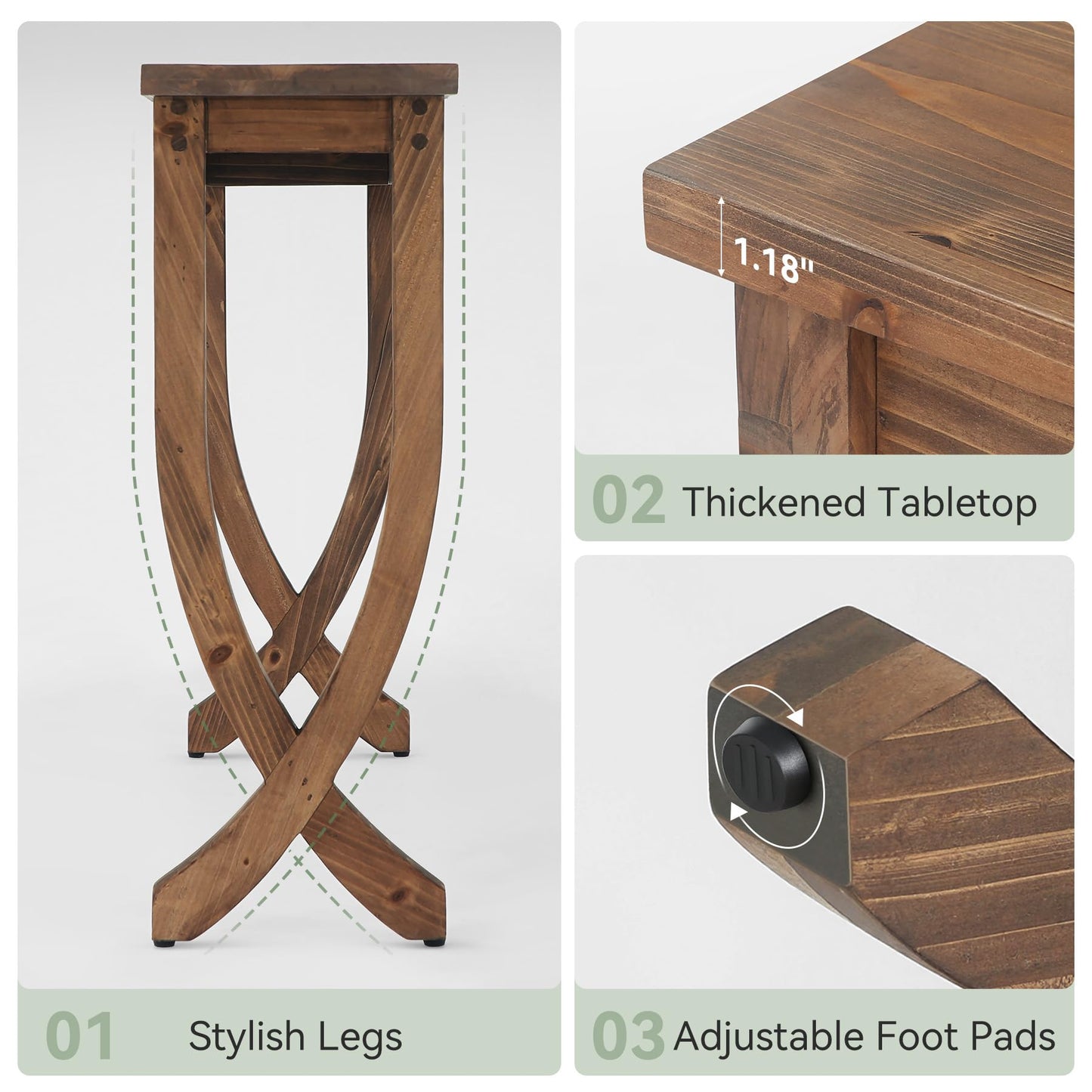 Solid Wood Console Table for Entryway, 63-Inch Narrow Long Sofa Table, Farmhouse Hallway Table for Living Room, Entrance, Foyer (Brown)