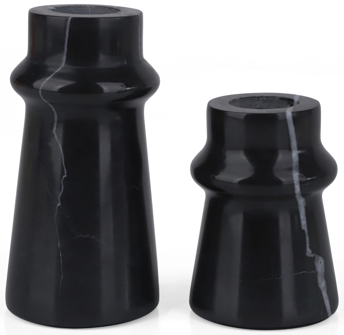 Vixdonos Marble Candle Holder Set of 2 Taper Candle Candlestick Mantle Candle Stand for Home Decor,Wedding,Party and Table Centerpieces(Brown)