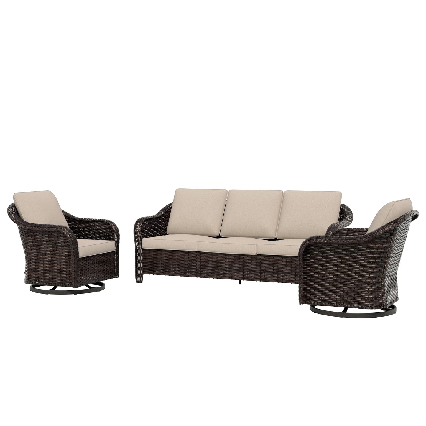 55 inch Outdoor Wicker 2 Seater Sofa, All-Weather Use Patio Rattan Loveseat with Seat and Back Cushion, Ideal for Porch, Backyard, Balcony, Poolside, Blue