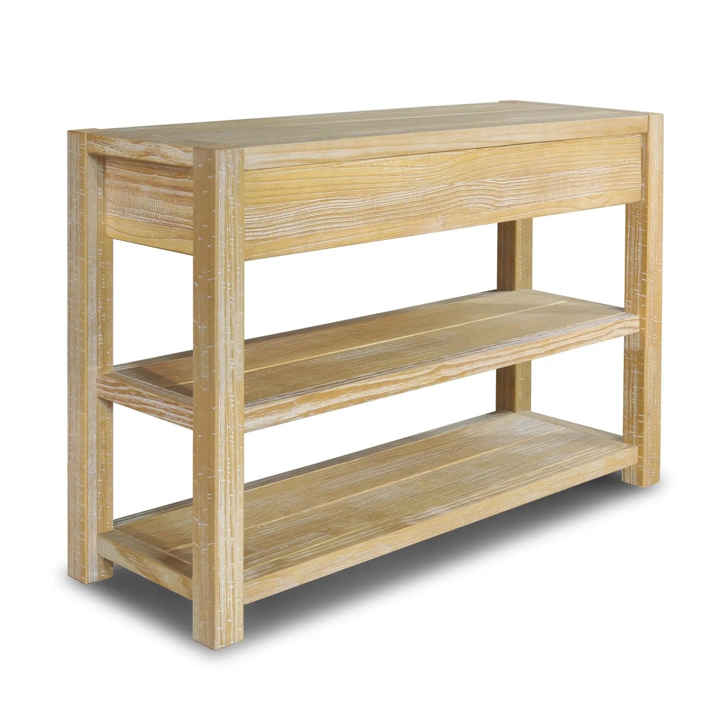 Grain Wood Furniture Montauk Console Table, Solid Wood with a Rustic Walnut Finish