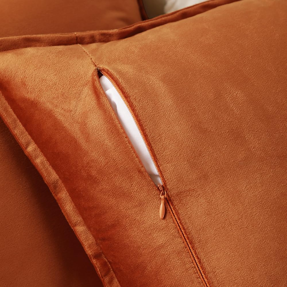 VAKADO Throw Pillow Covers 18x18 Set of 2 Olive Green Velvet Decor Decorative Couch Cushion Euro Xmas Pillowcases with Fringe Home Bed Decoration for Sofa Bedroom Office