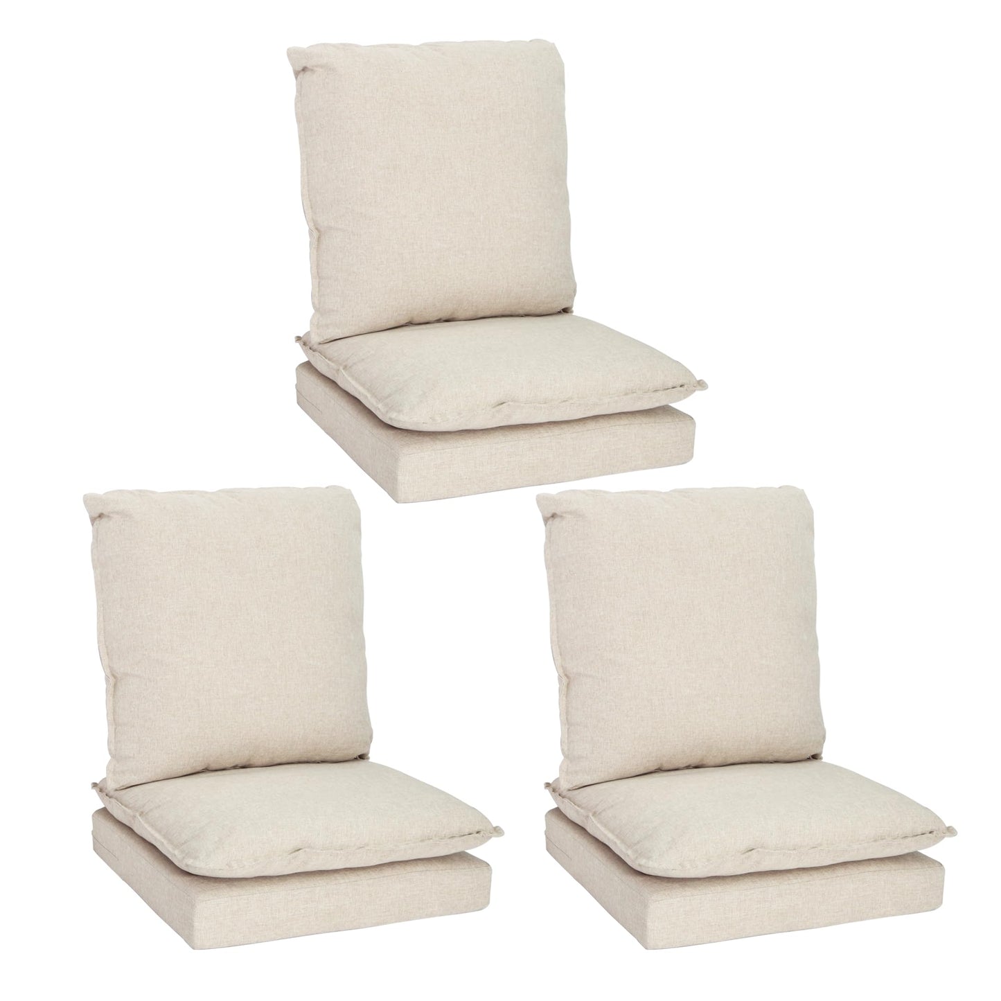 Joyside Outdoor Chair Cushions Set, 22x25/22x24 Inch Patio Furniture Deep Seat Cushions, Water Resistant & Thick Cushion, Outdoor Replacement Cushions for Seat and Sofa