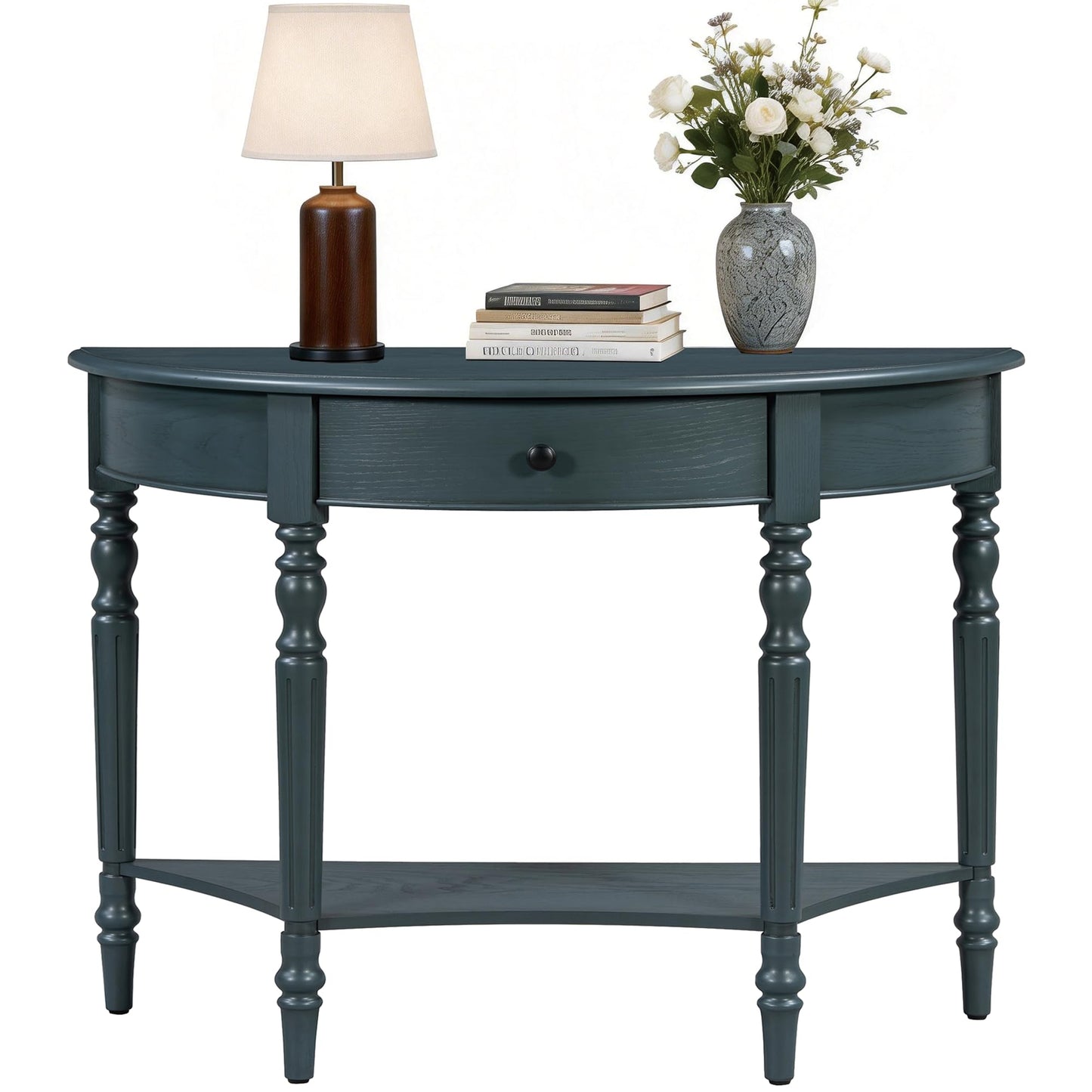 LKTART Small Solid Wood Sofa Table,Console Table with Drawers and Bottom Shelf, Entryway Hallway Foyer Entry Table for Living Room(23.7" Natural)