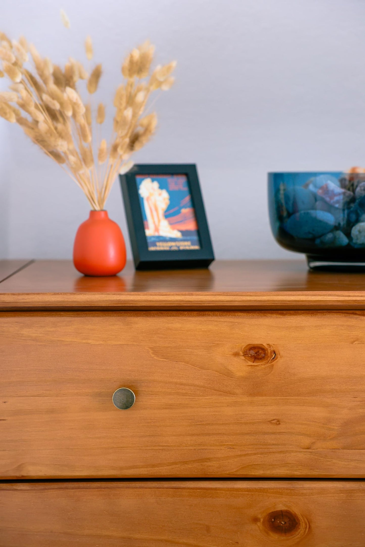 Grain Wood Furniture Shaker 5-Drawer Chest, Solid Wood with a Cherry Finish