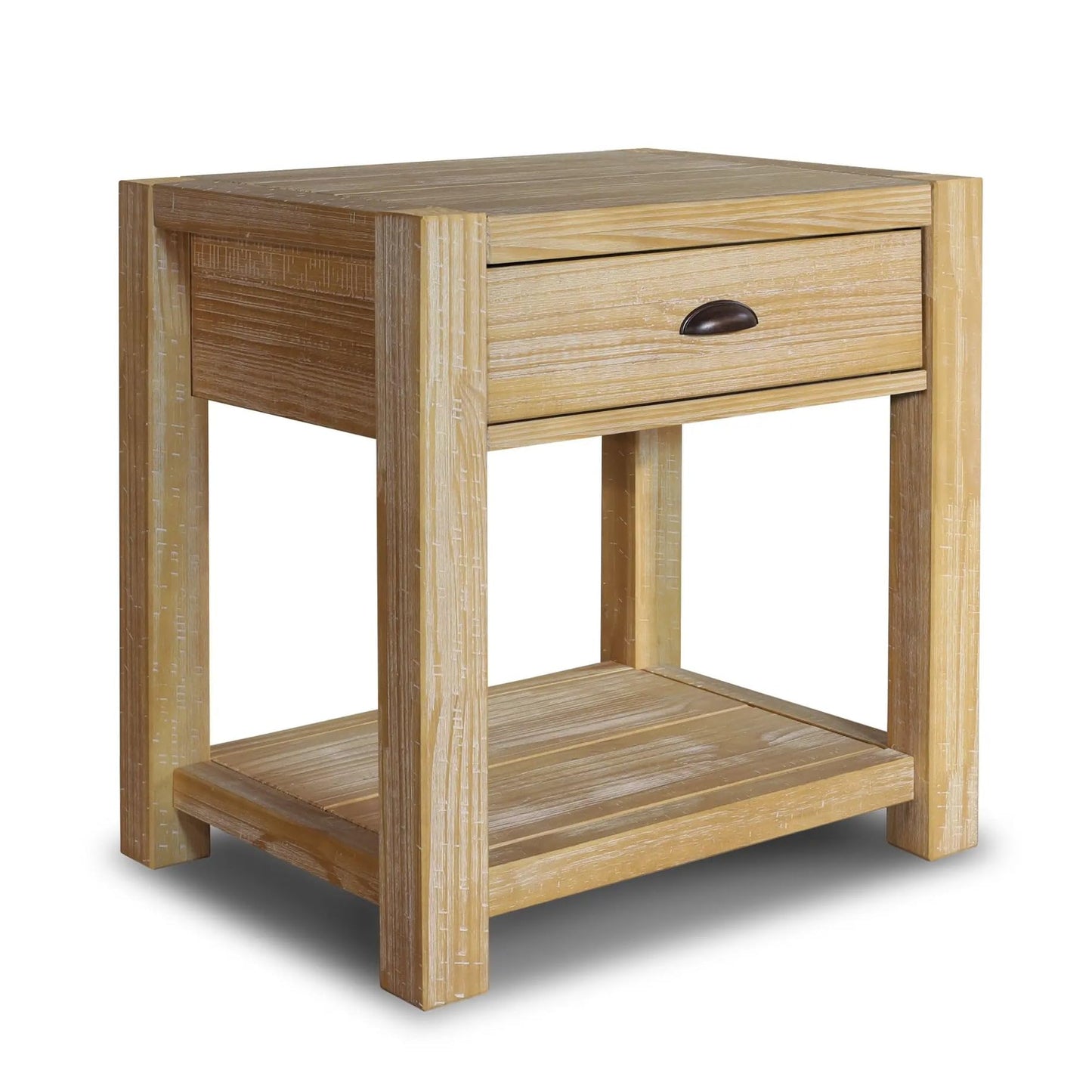 Grain Wood Furniture Montauk End Table, Solid Wood with a Driftwood Finish