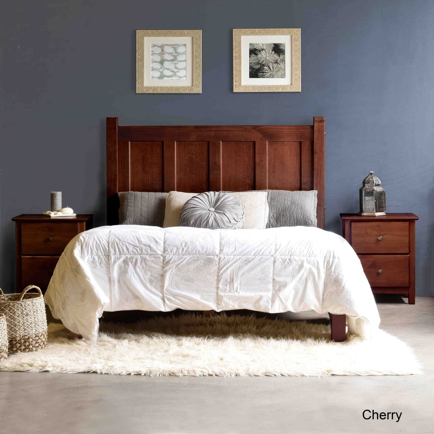 Grain Wood Furniture Shaker Solid Wood Panel Platform Bed, Queen Size, Expresso