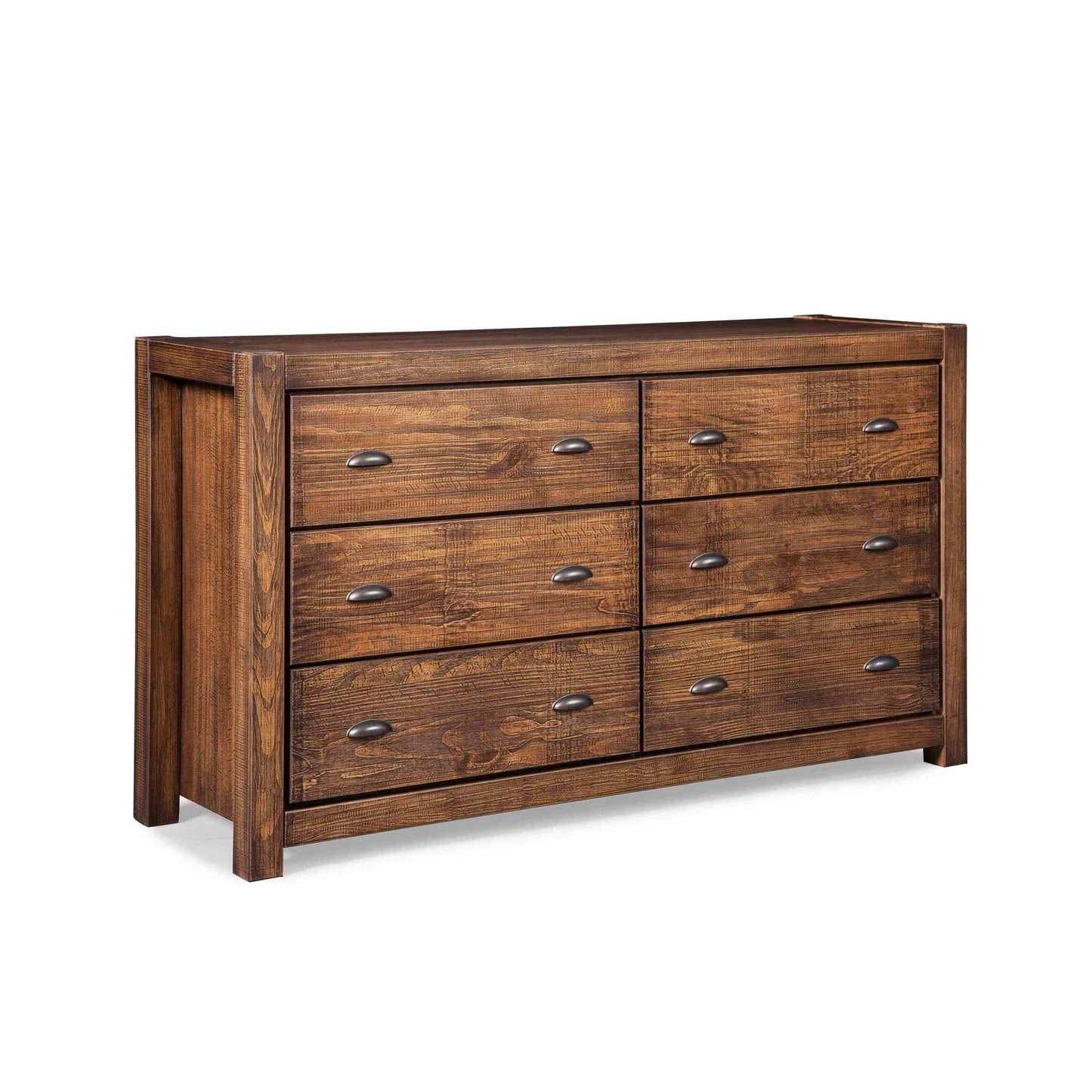 Grain Wood Furniture Montauk 6-Drawer Dresser, Solid Wood with a Farmhouse Black Finish