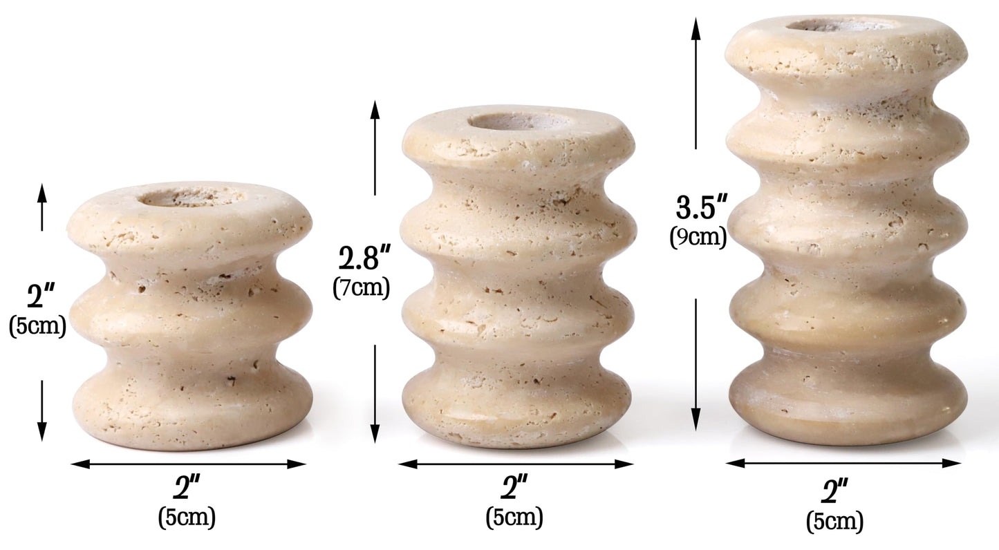 Vixdonos Marble Candle Holder Set of 2 Taper Candle Candlestick Mantle Candle Stand for Home Decor,Wedding,Party and Table Centerpieces(Brown)