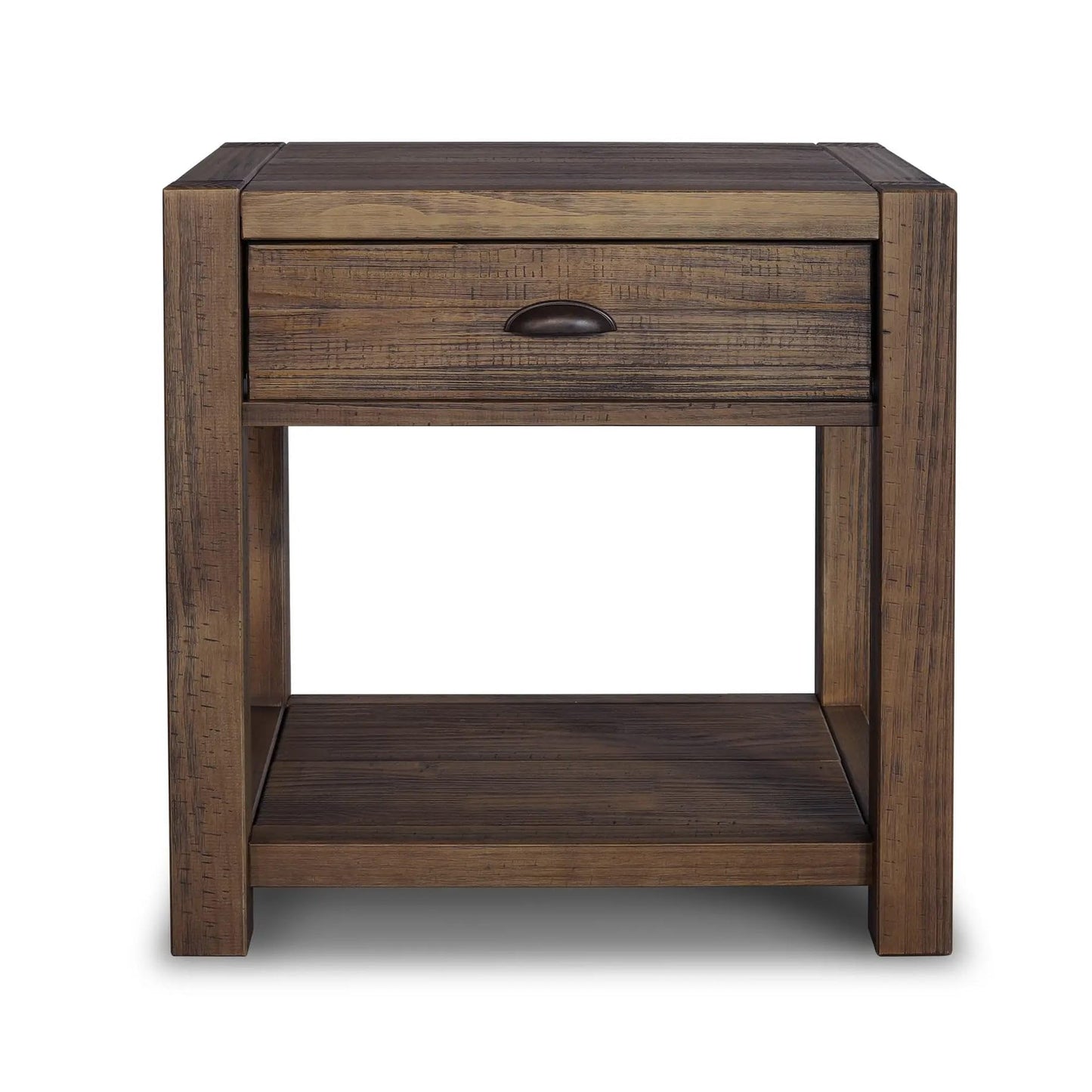 Grain Wood Furniture Montauk End Table, Solid Wood with a Driftwood Finish