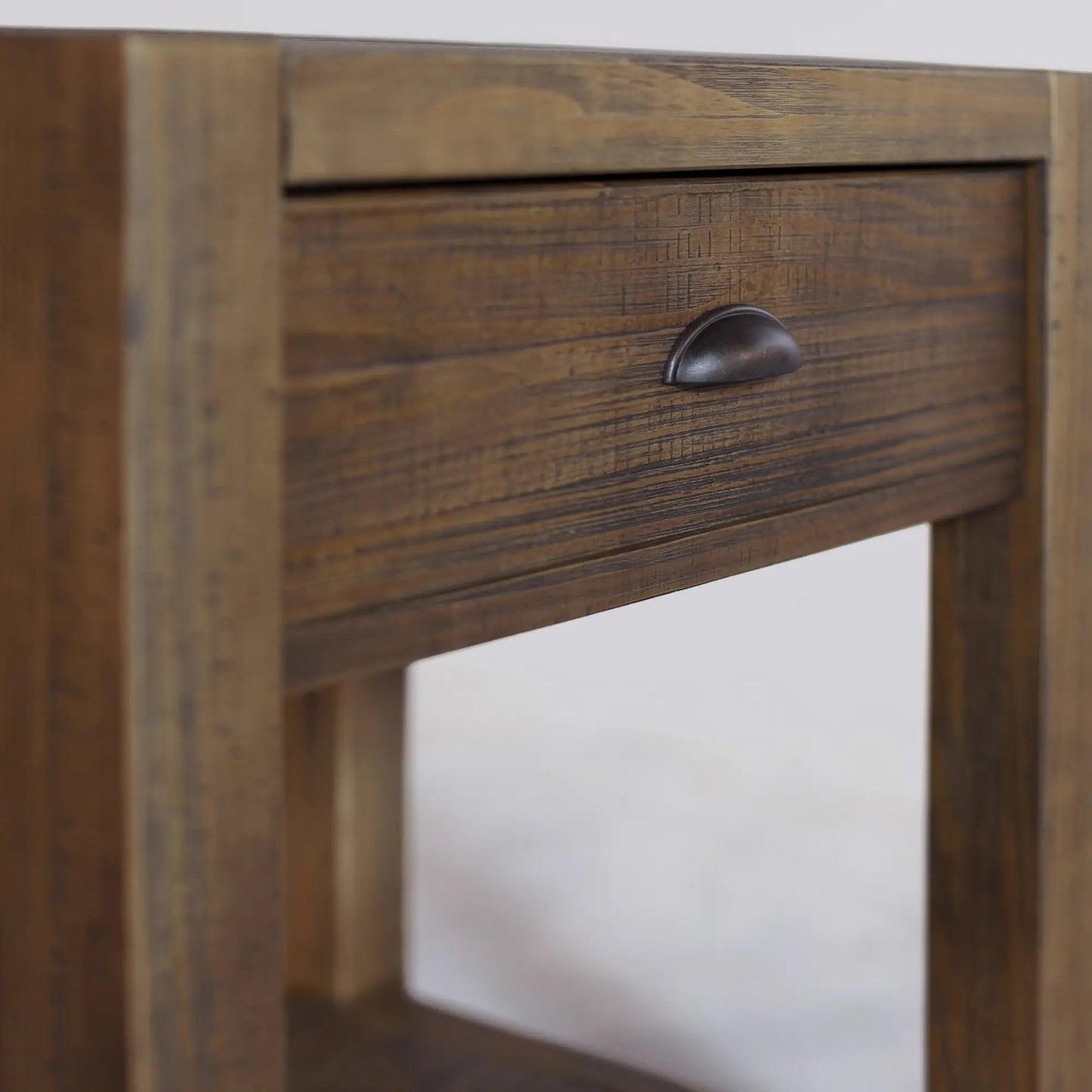 Grain Wood Furniture Montauk End Table, Solid Wood with a Driftwood Finish