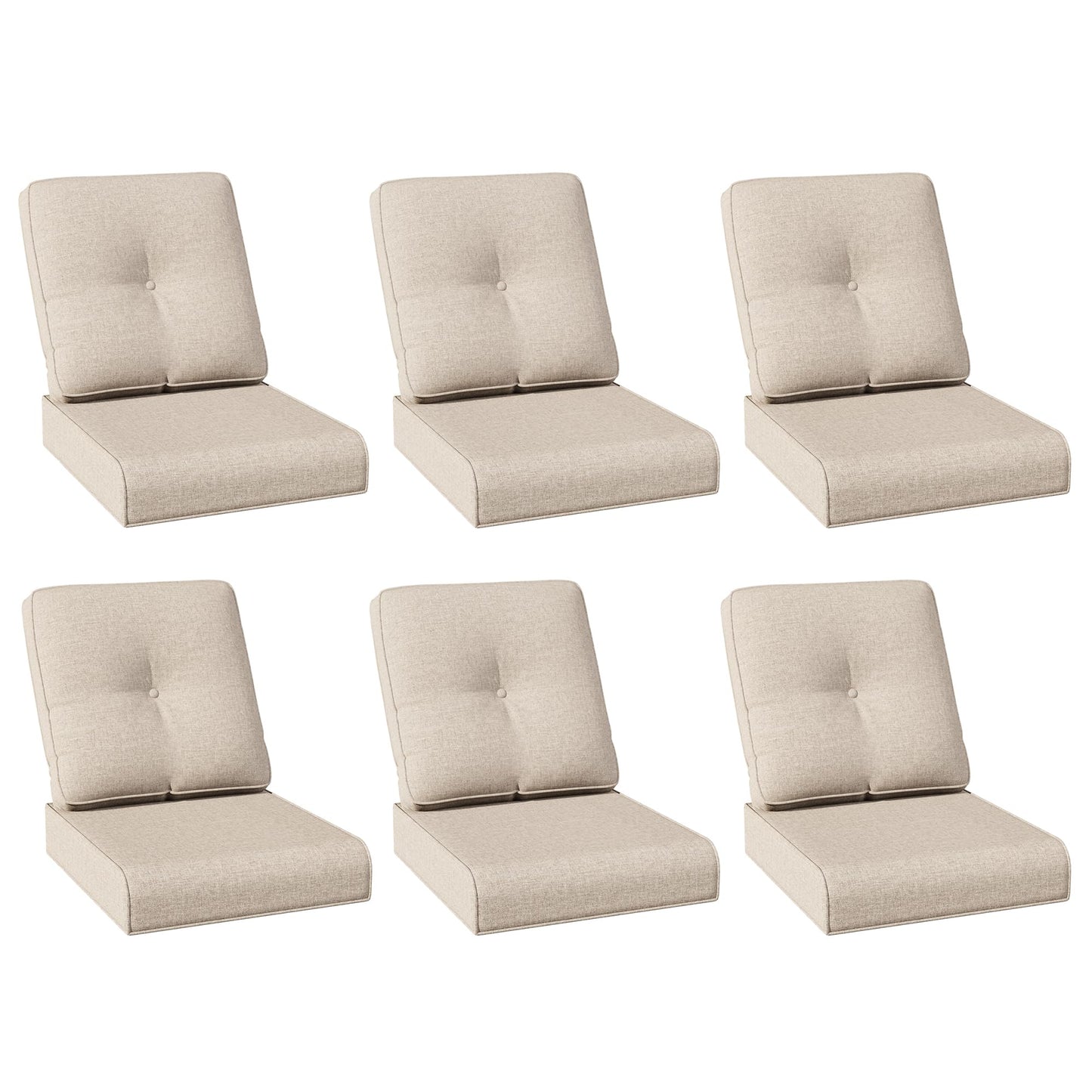 Joyside Outdoor Chair Cushions Set, 22x25/22x24 Inch Patio Furniture Deep Seat Cushions, Water Resistant & Thick Cushion, Outdoor Replacement Cushions for Seat and Sofa